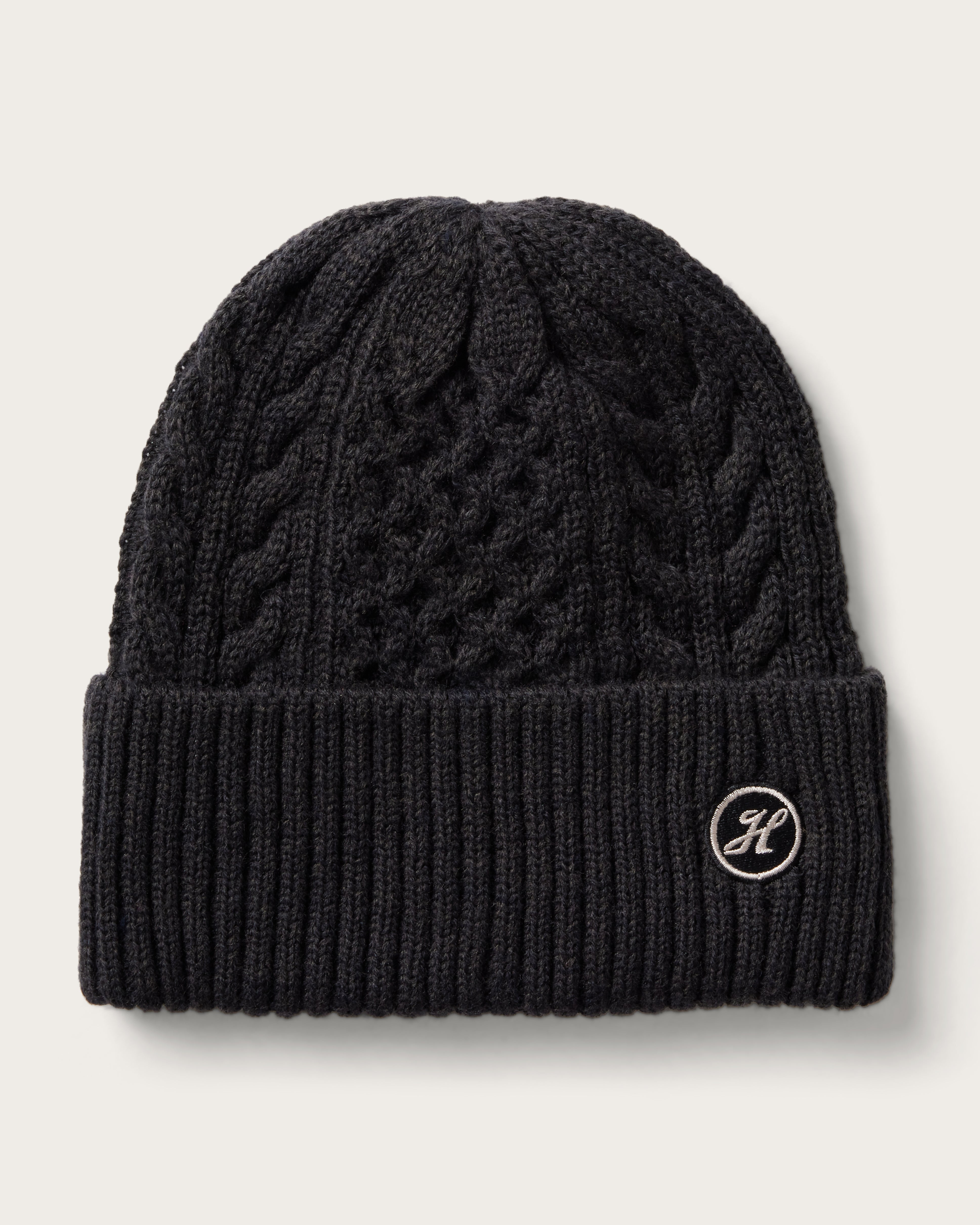 Kids Vulcan Cable Knit Beanie in Black – Hemlock Hat