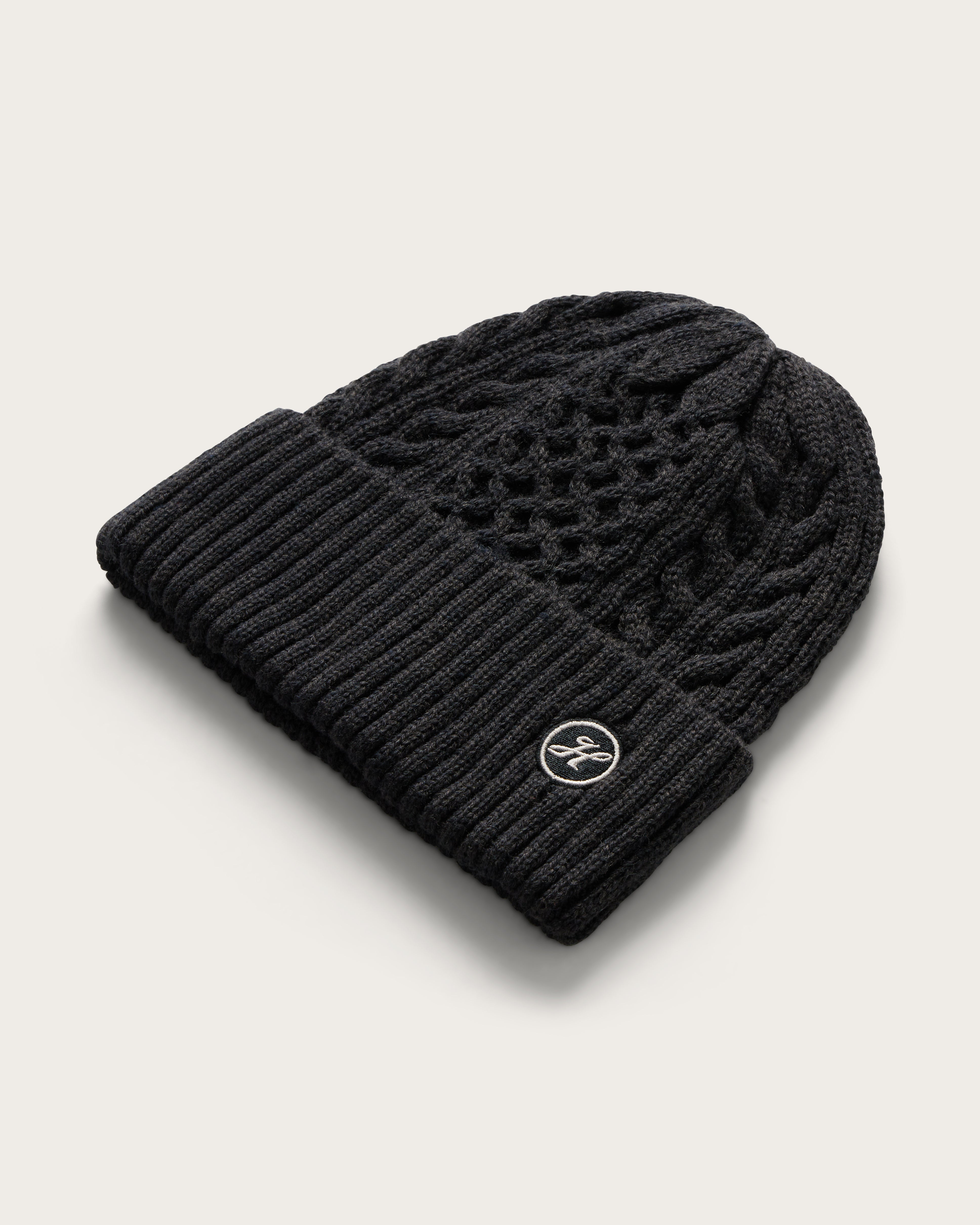 Baby Vulcan Cable Knit Beanie in Black – Hemlock Hat Co display picture 1