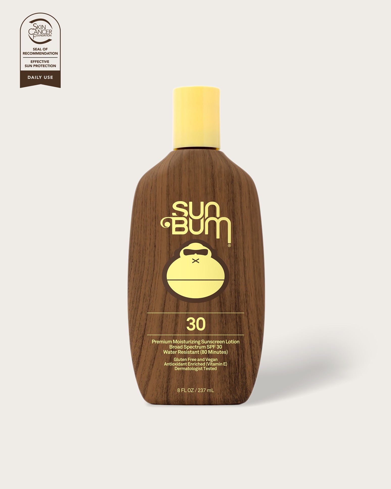 Sun Bum SPF 30 Original Sunscreen Lotion bottle front view.