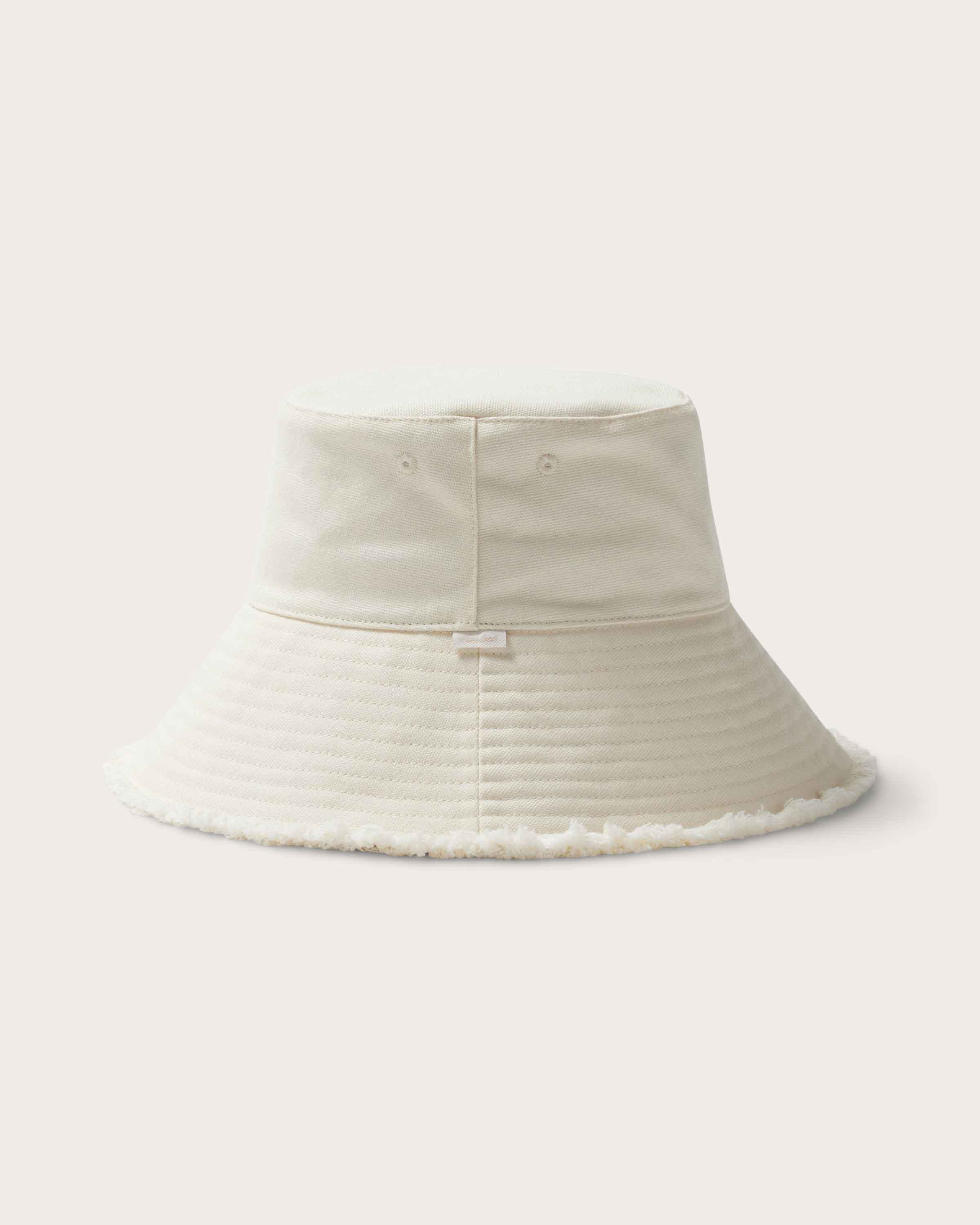 Hemlock Bali Oversized Cotton Bucket Hat in Bone side profile