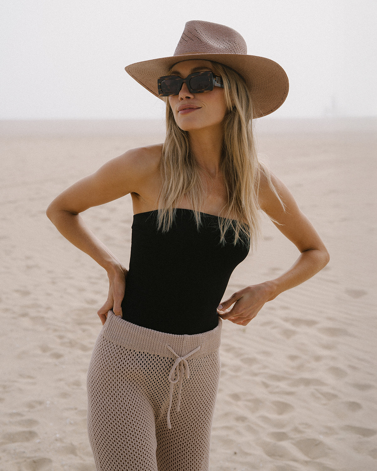 Isla Panama Straw Fedora in Taupe