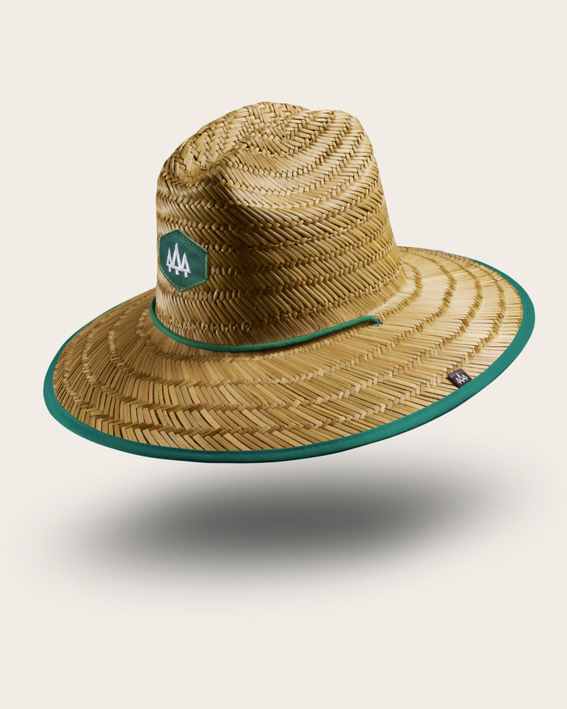 Hemlock Emerald straw lifeguard hat with emerald color with patch