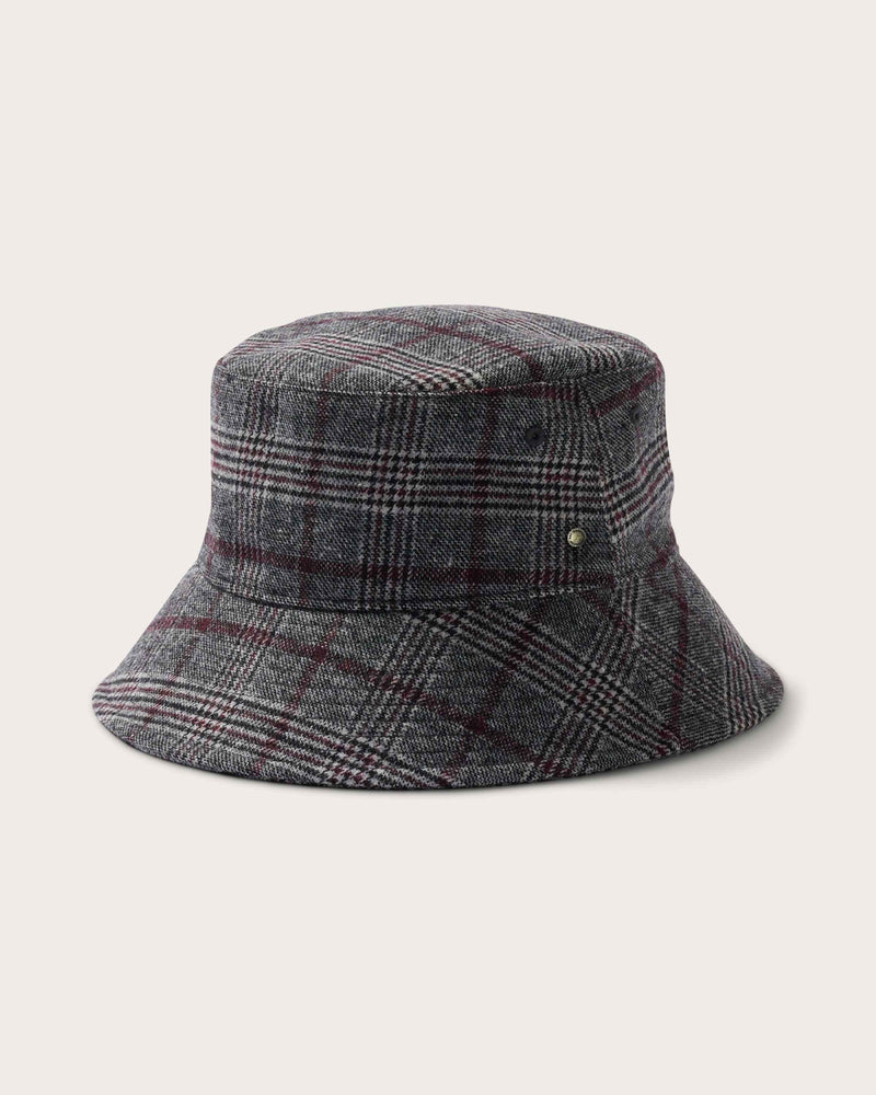 Hemlock Gable Wool Bucket Hat in Grey and Burgundy