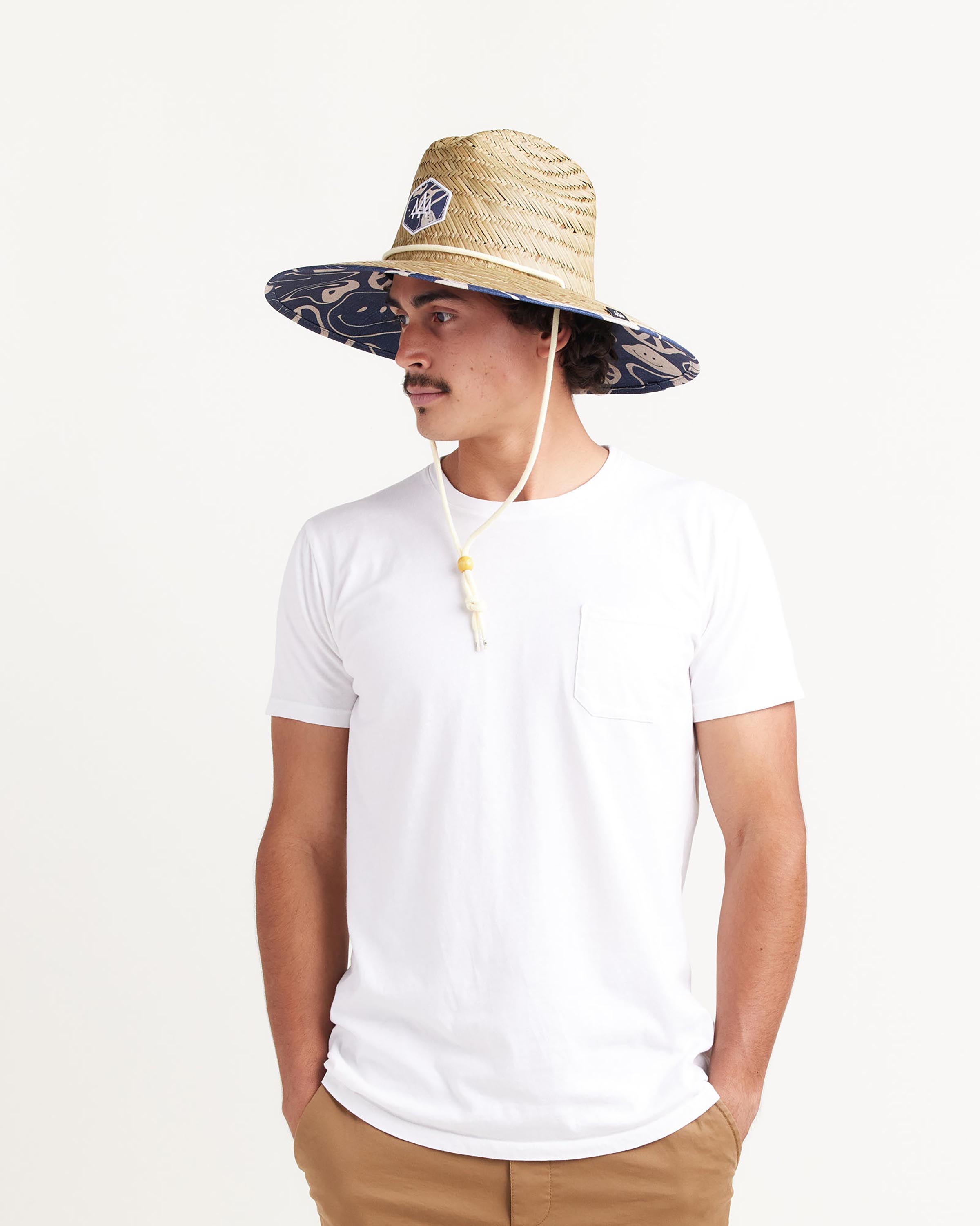 Harvey Straw Lifeguard Hat | Peace Sign Print Straw Hat UPF 50+