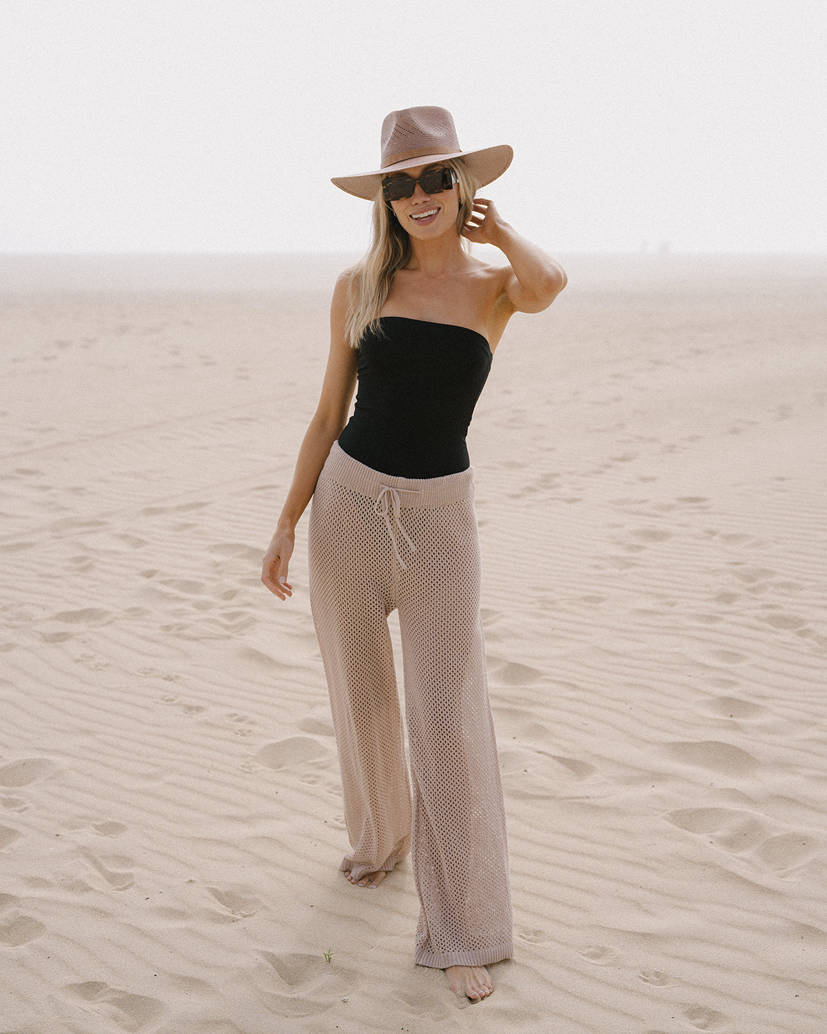 Isla Panama Straw Fedora in Taupe