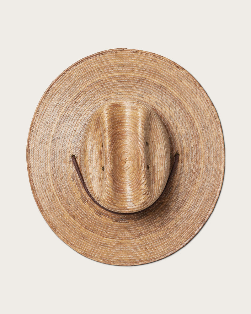 Hemlock Monterrey Straw Lifeguard Hat in Toast top view