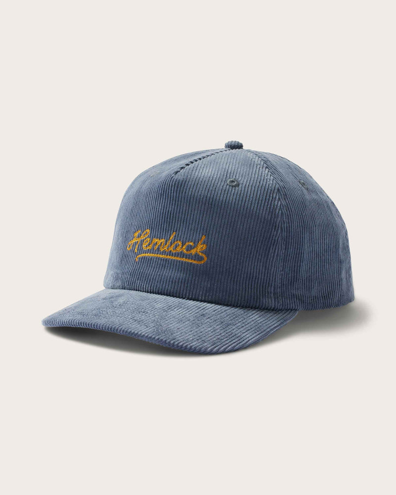 Hemlock Wesley Corduroy Baseball Hat in Dusty Blue