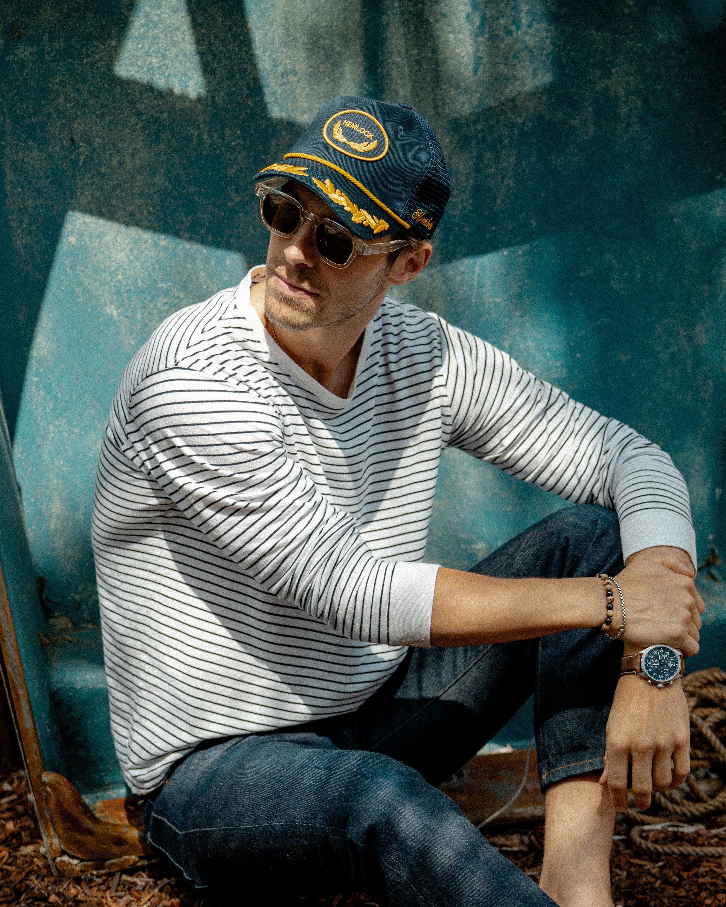 Captain Trucker Hat in Navy – Hemlock Hat Co.