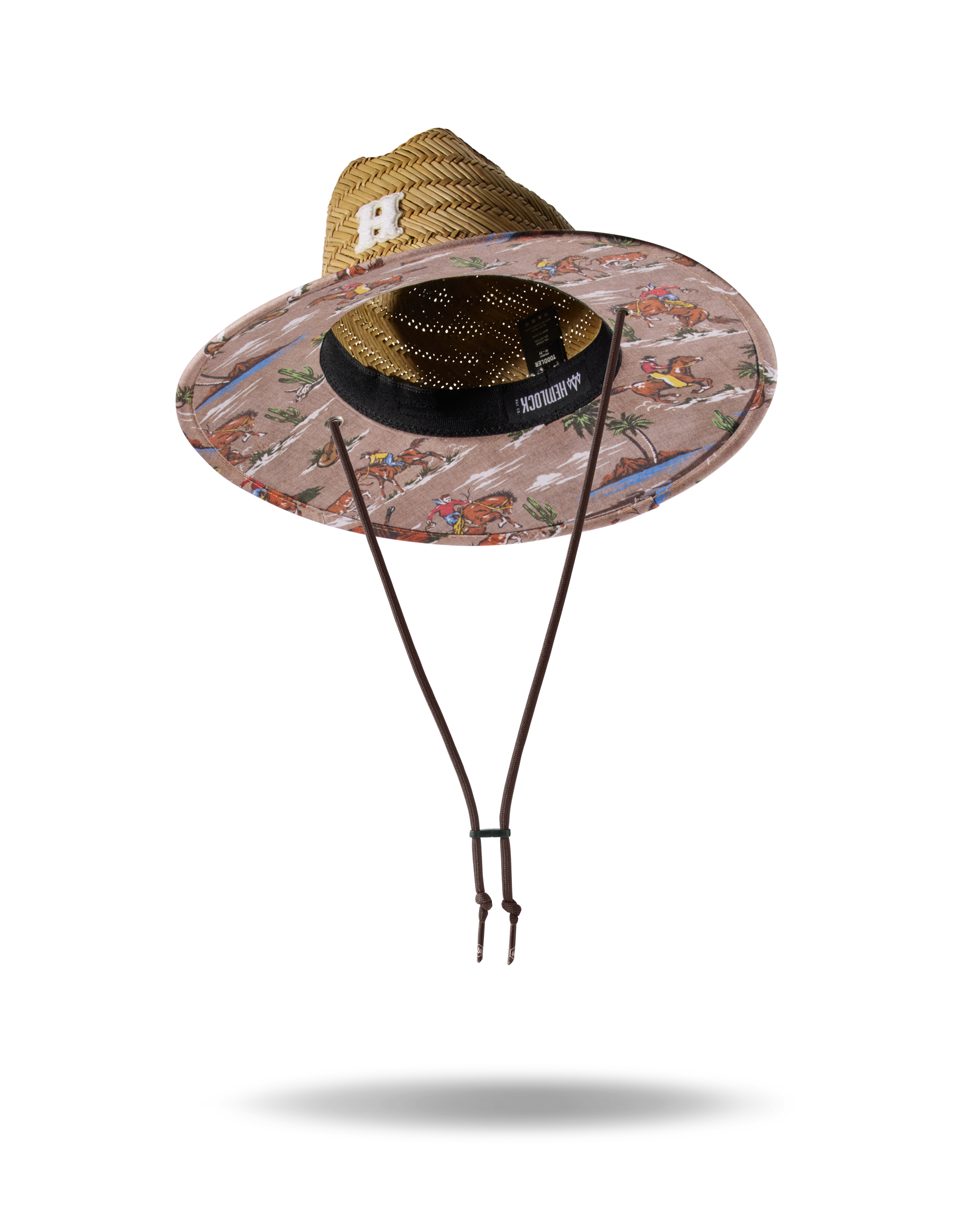 Hemlock Kids UPF50+ Lifeguard Straw Hat in Island Cowboy print
