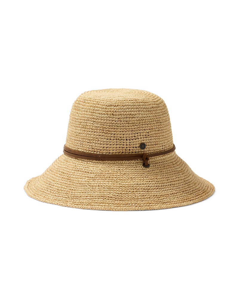 Bondi packable raffia bucket in natural