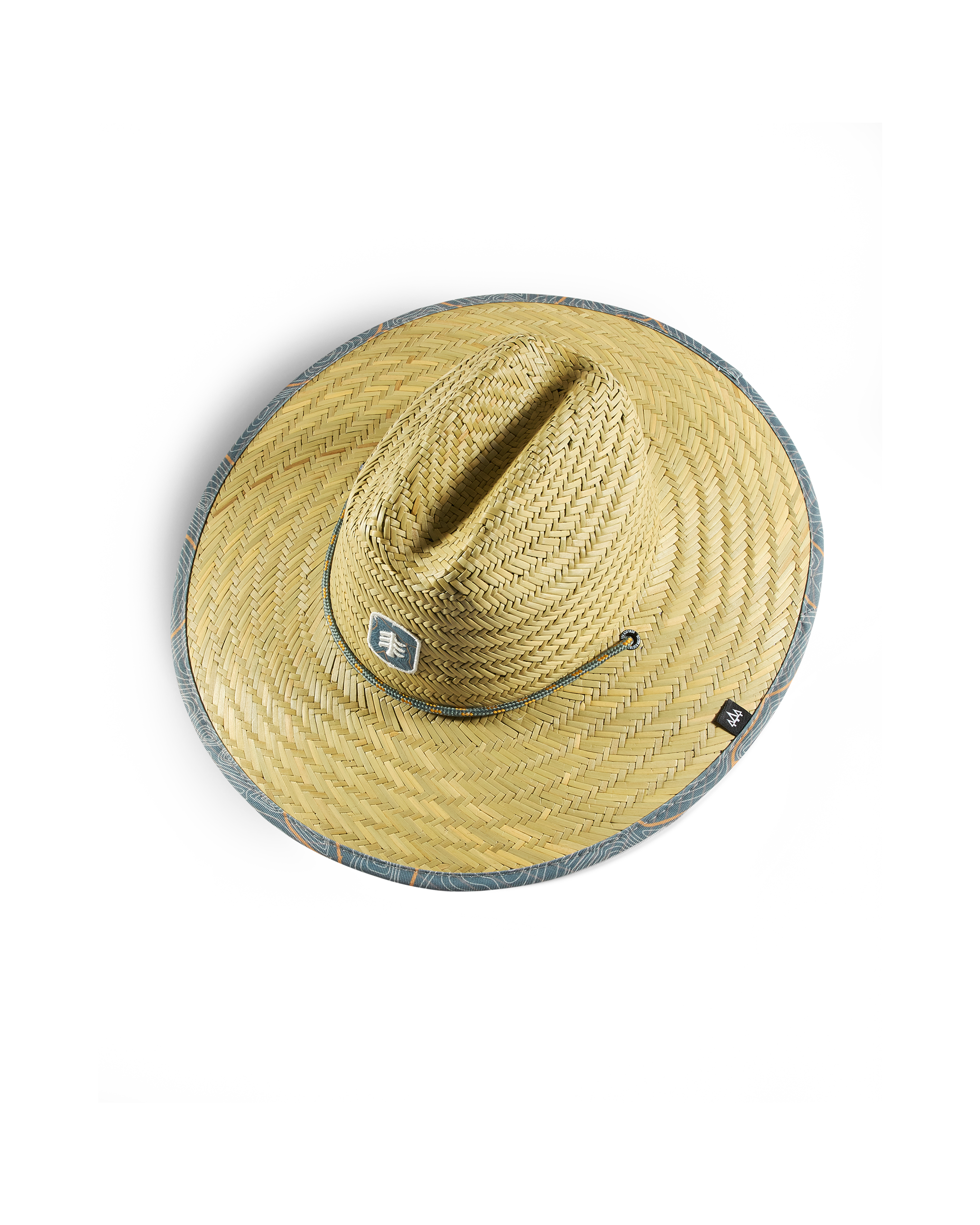 Hemlock Kids UPF50+ Lifeguard Straw Hat in Nomad Blue print top