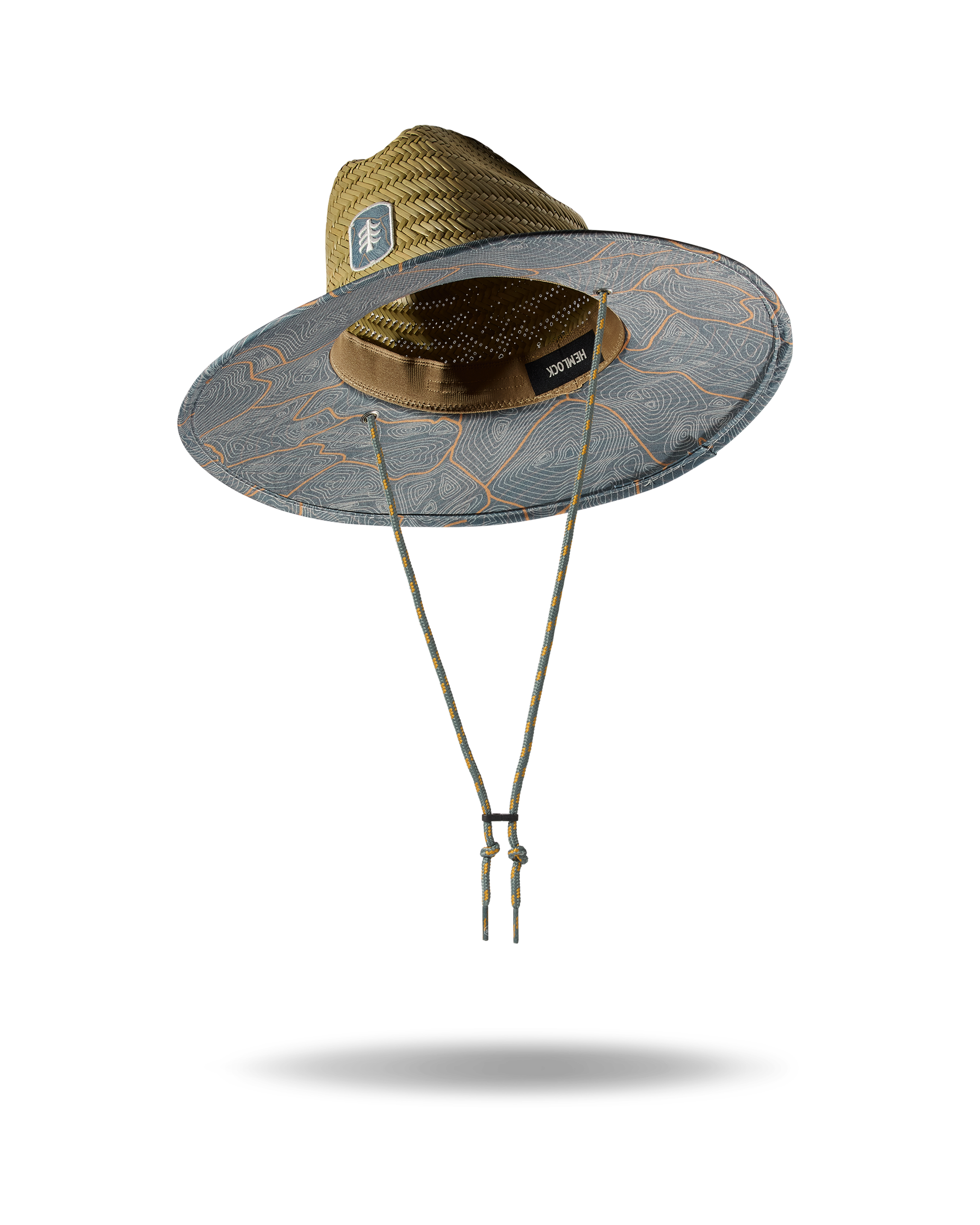 Hemlock Kids UPF50+ Lifeguard Straw Hat in Nomad Blue print