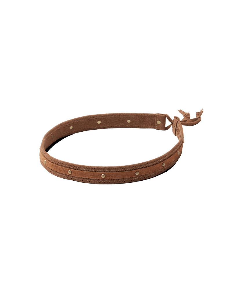 brown leather hat band
in brown