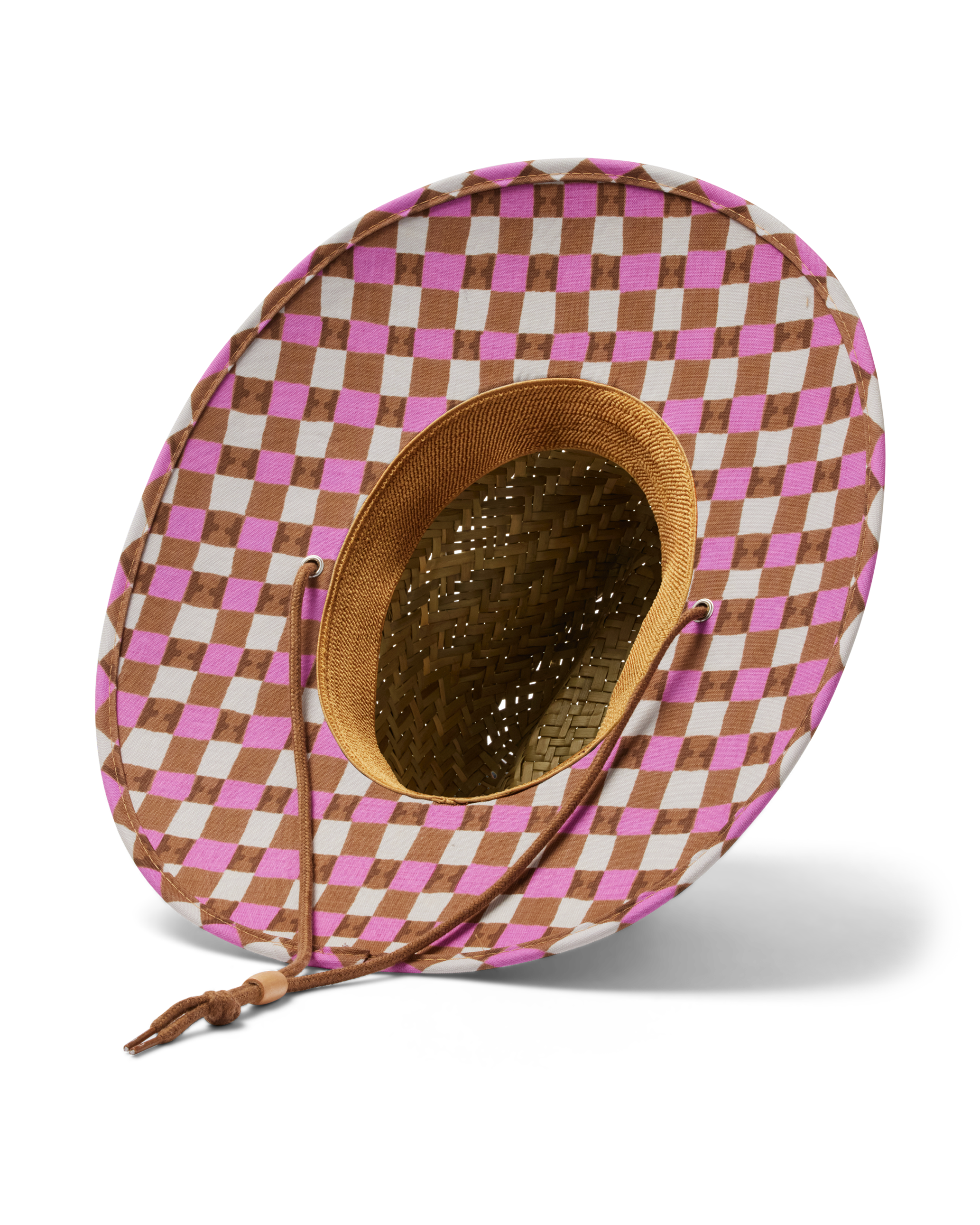 UPF50+ Lifeguard hat in pink check
print bottom view