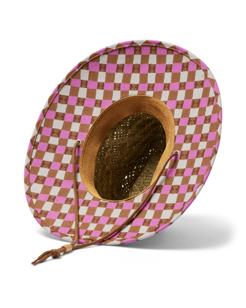 UPF50+ Lifeguard hat in pink check
print bottom view