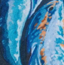 Swatch of the UPF 50+ Lifeguard in Blue Fish under brim print