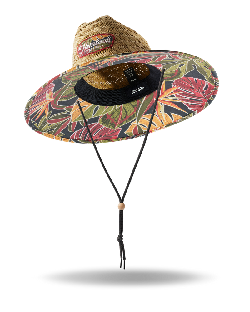 UPF50+ Lifeguard hat in tropical foliage print