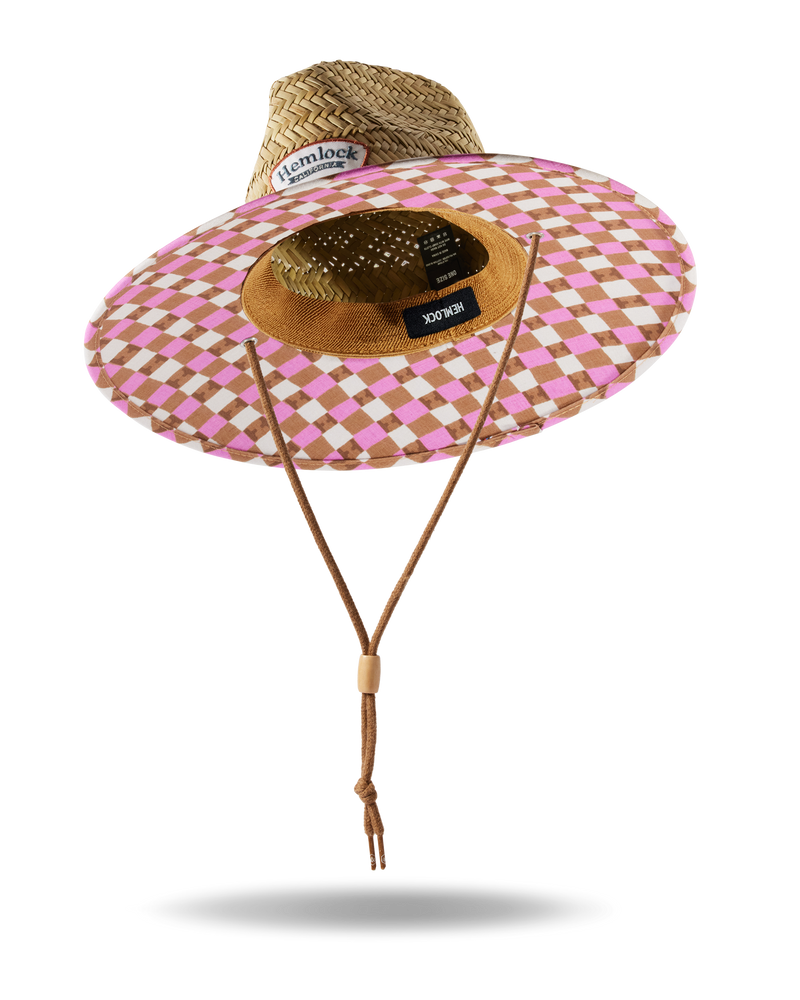 UPF50+ Lifeguard hat in pink check
print