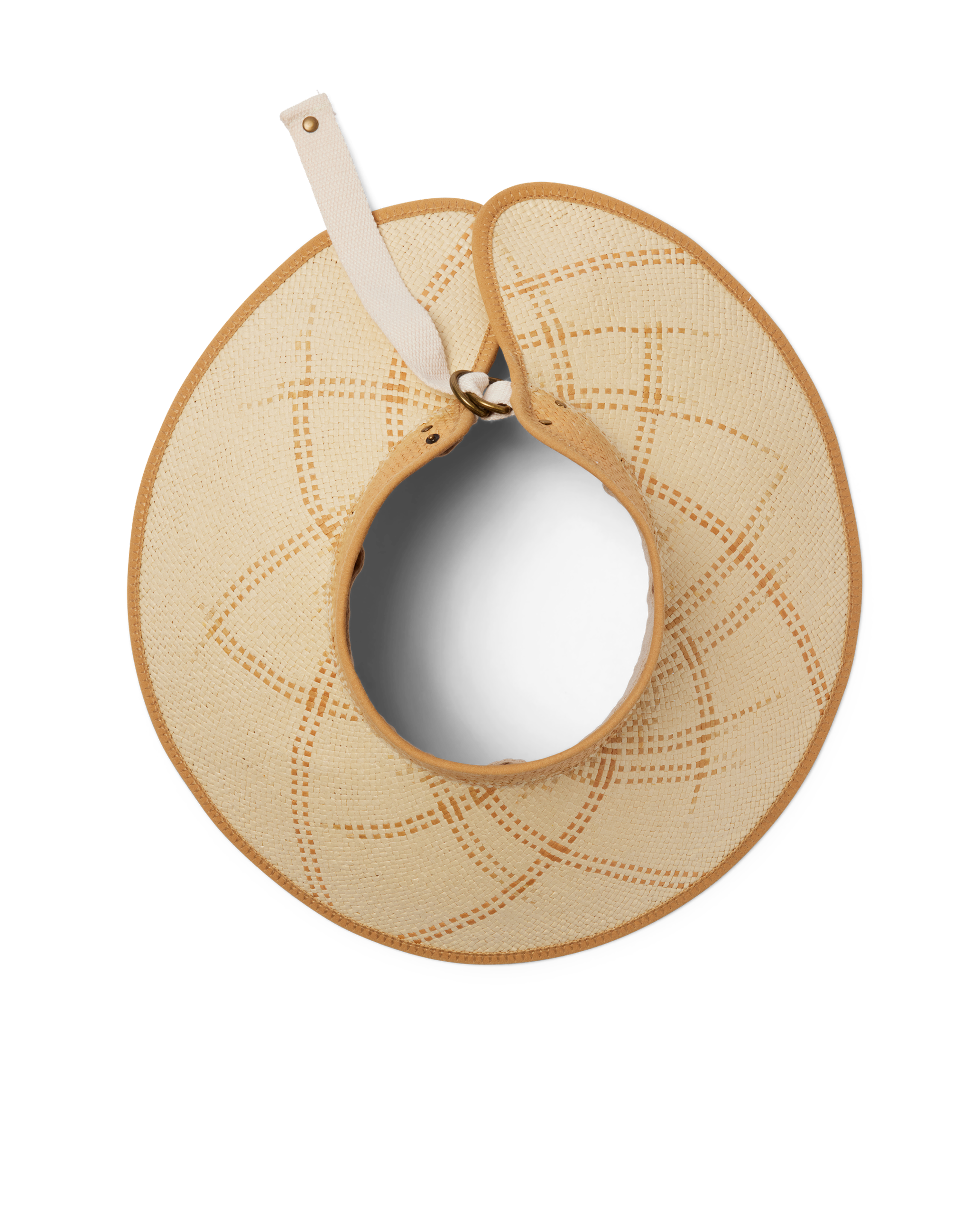 Luna Packable Wide Brim Visor in Sand top view