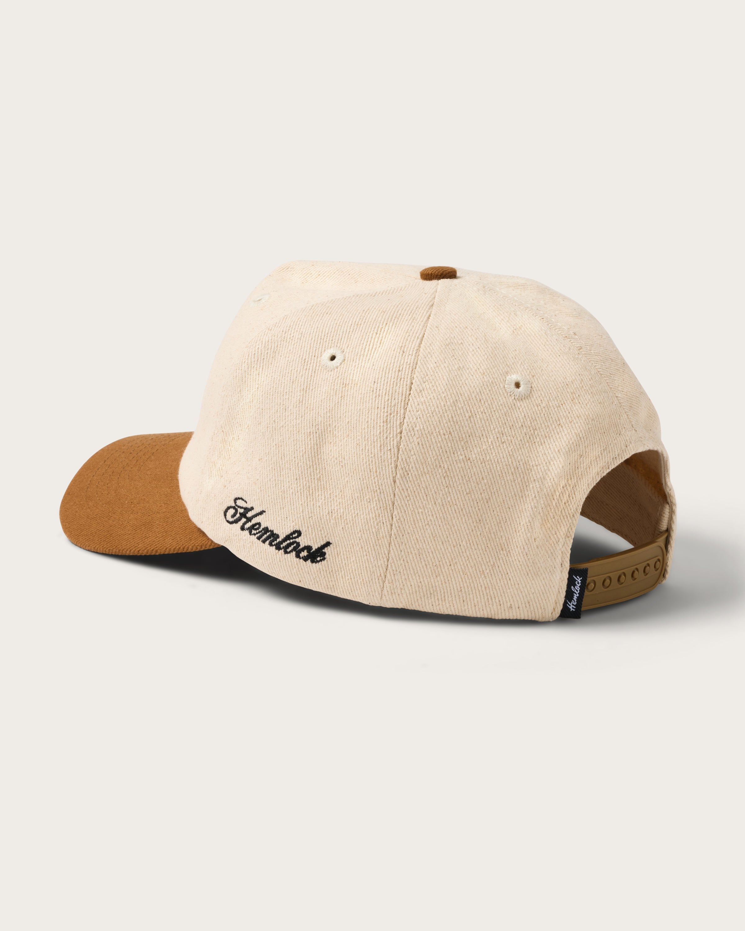 Hemlock USA Baseball Hat in Brown side view