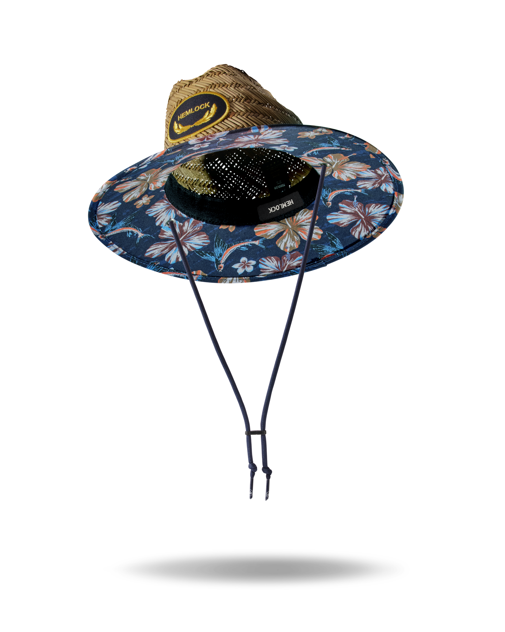 Hemlock Kids Lifeguard Straw Hat in Flying Fish print
