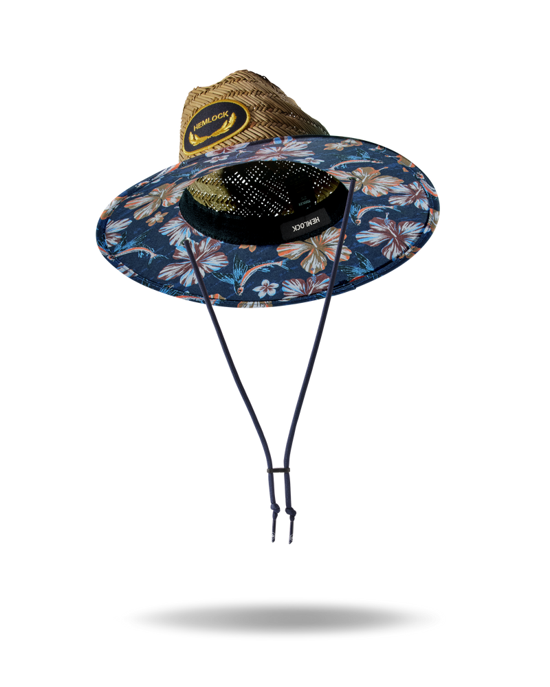 Hemlock Kids Lifeguard Straw Hat in Flying Fish print