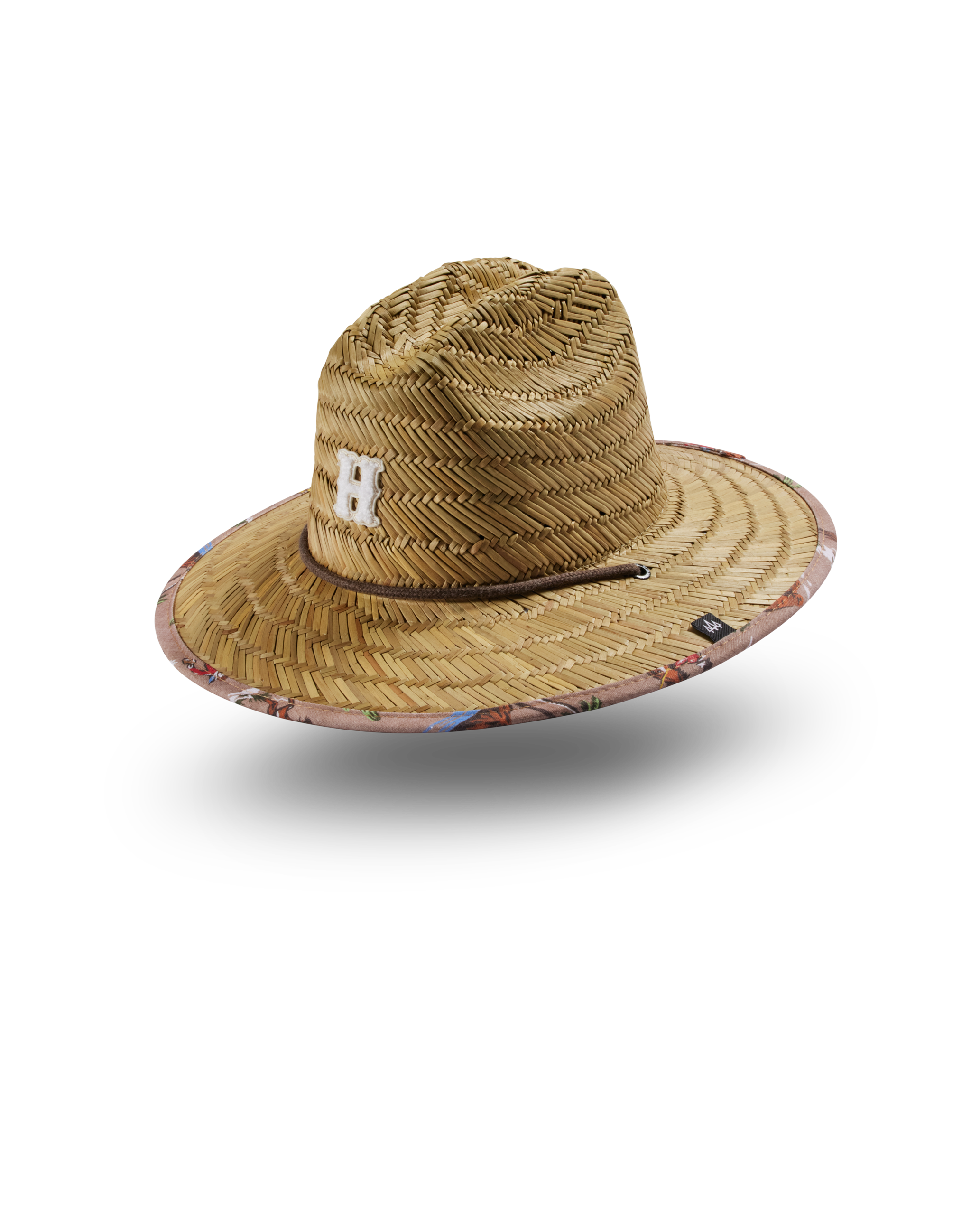 Hemlock Kids UPF50+ Lifeguard Straw Hat in Island Cowboy print side view