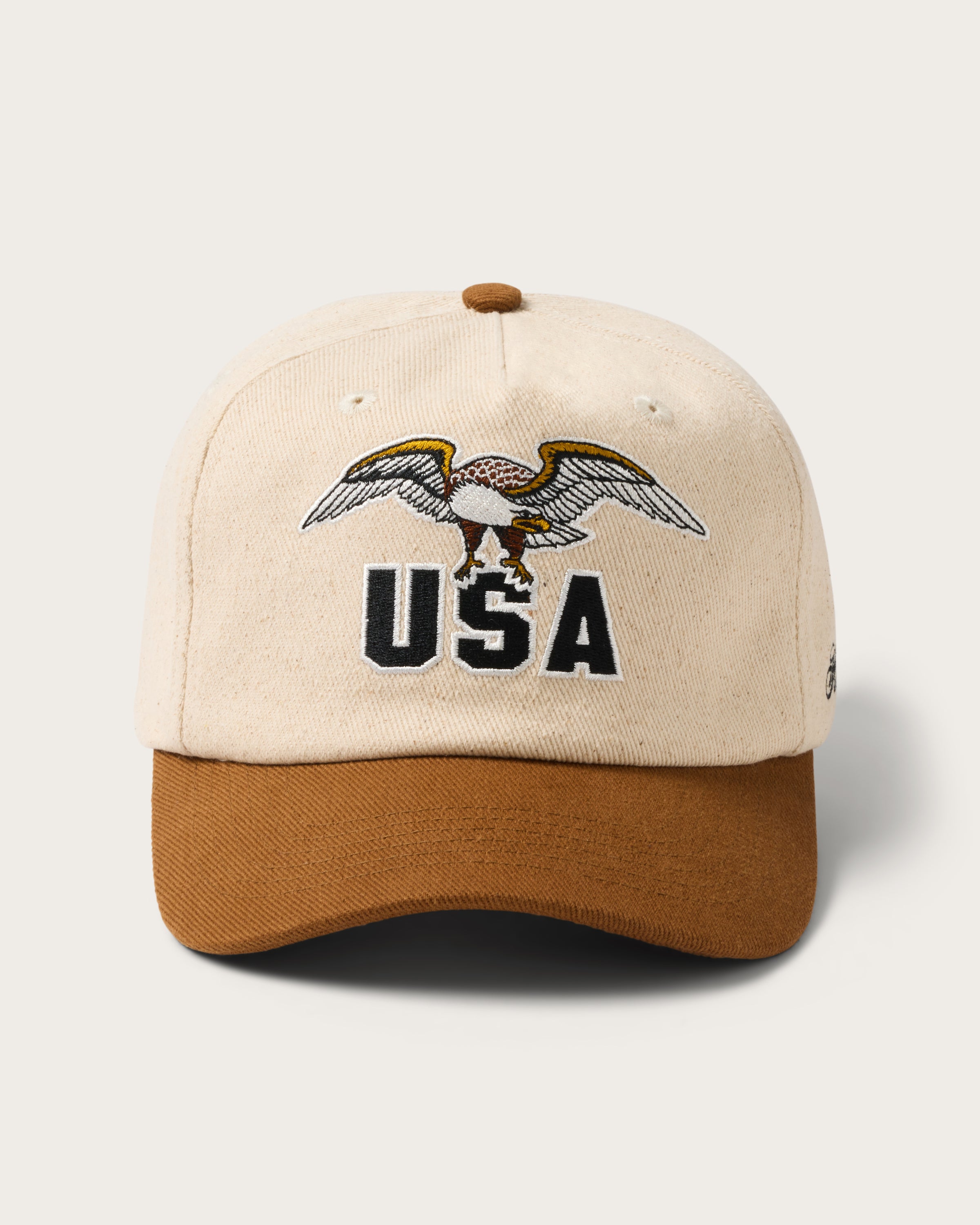 Hemlock USA Baseball Hat in Brown front view