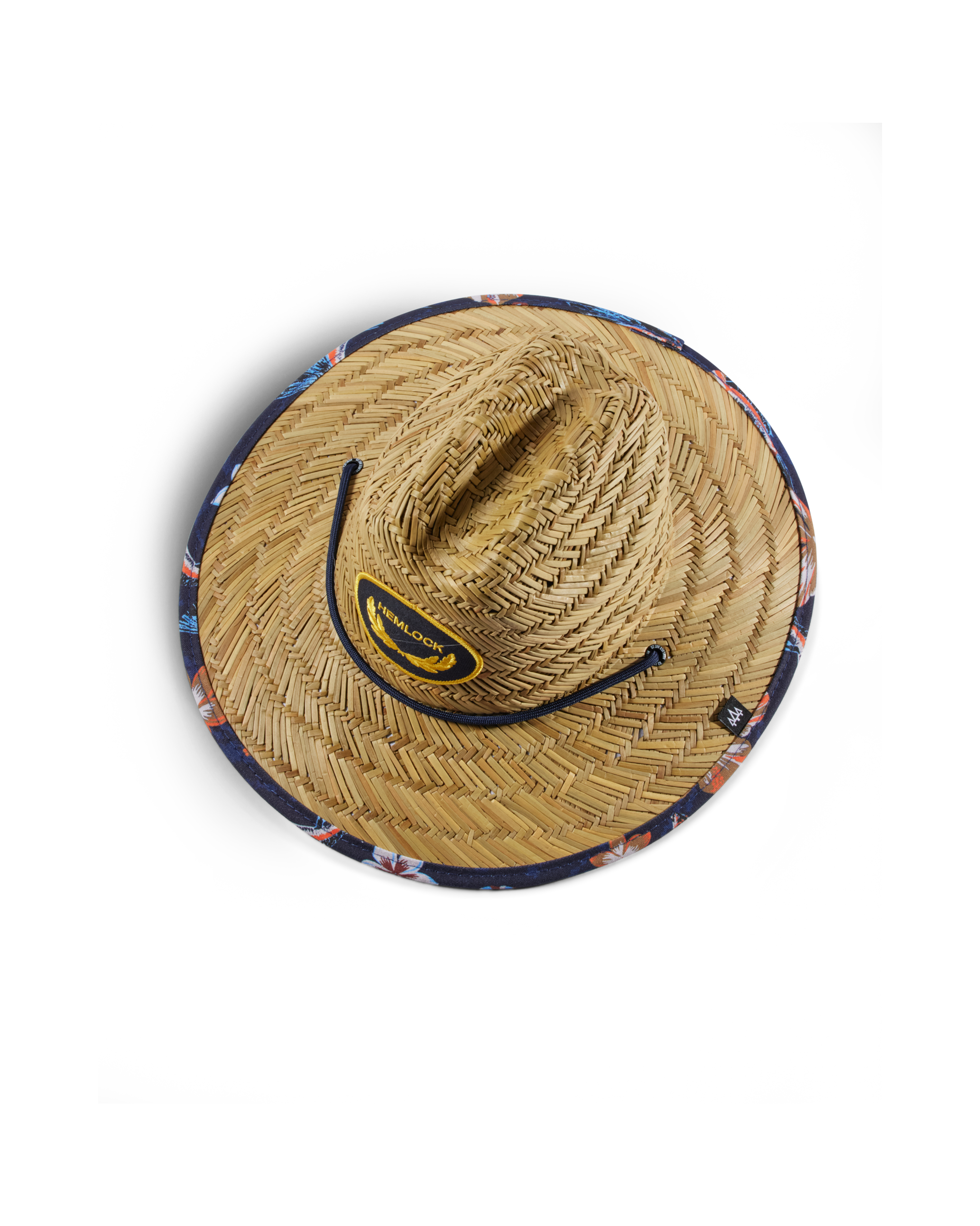 Hemlock Kids Lifeguard Straw Hat in Flying Fish print top view