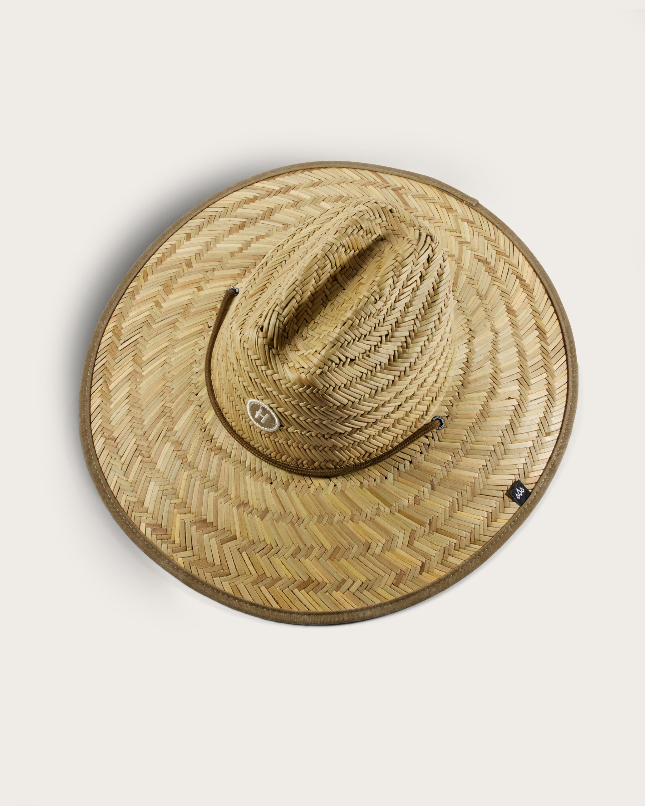 Hemlock Lifeguard Straw Hat in Bare Olive top view