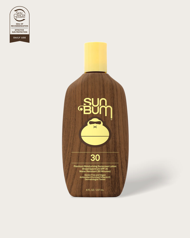 Sun Bum SPF 30 Original Sunscreen Lotion bottle front view.