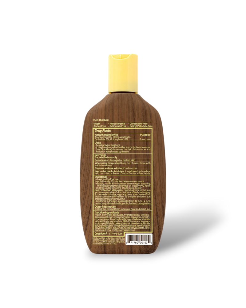 Sun Bum SPF 30 Original Sunscreen Lotion bottle back view