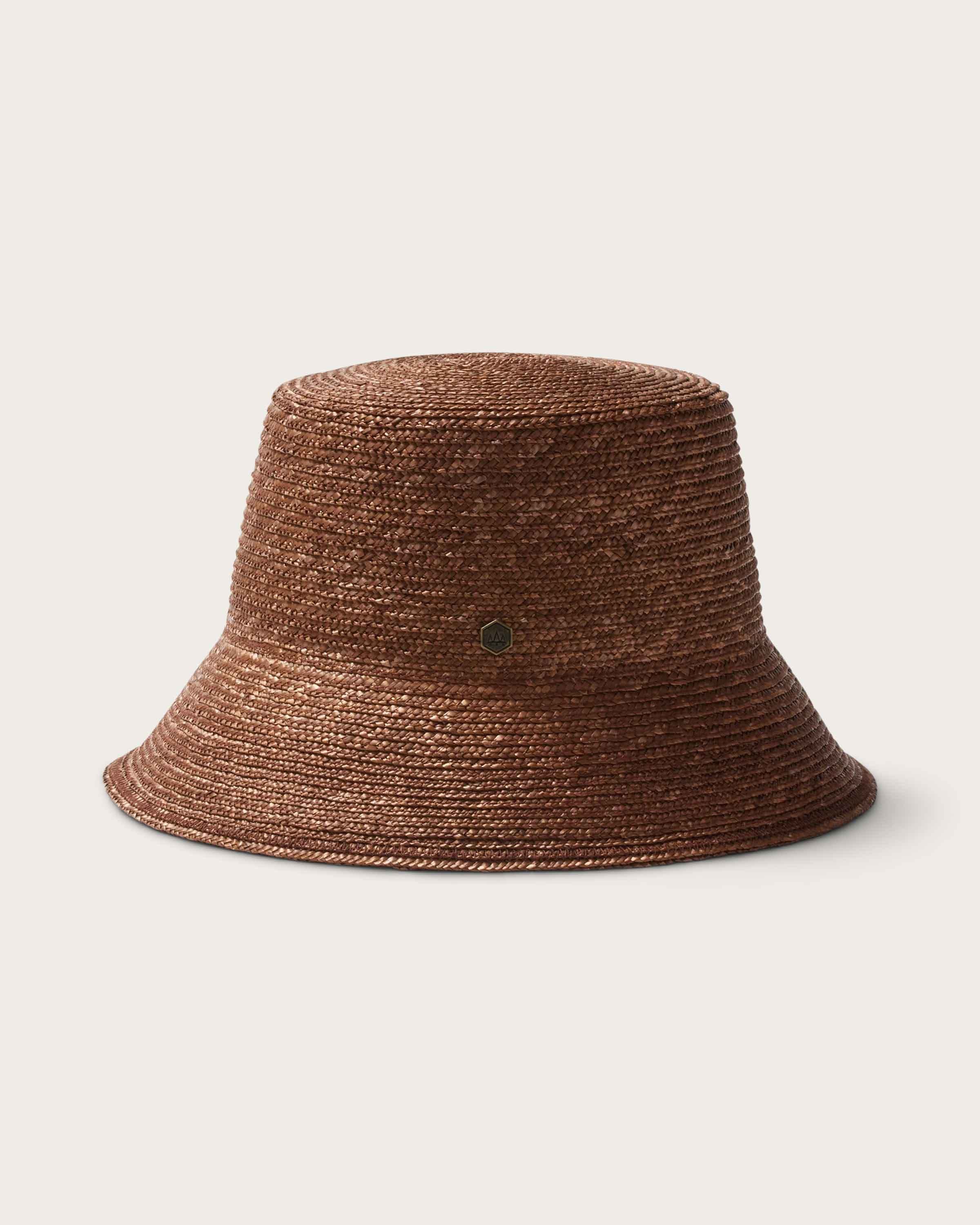 Hemlock Audrey Straw Bucket Hat in Copper side profile