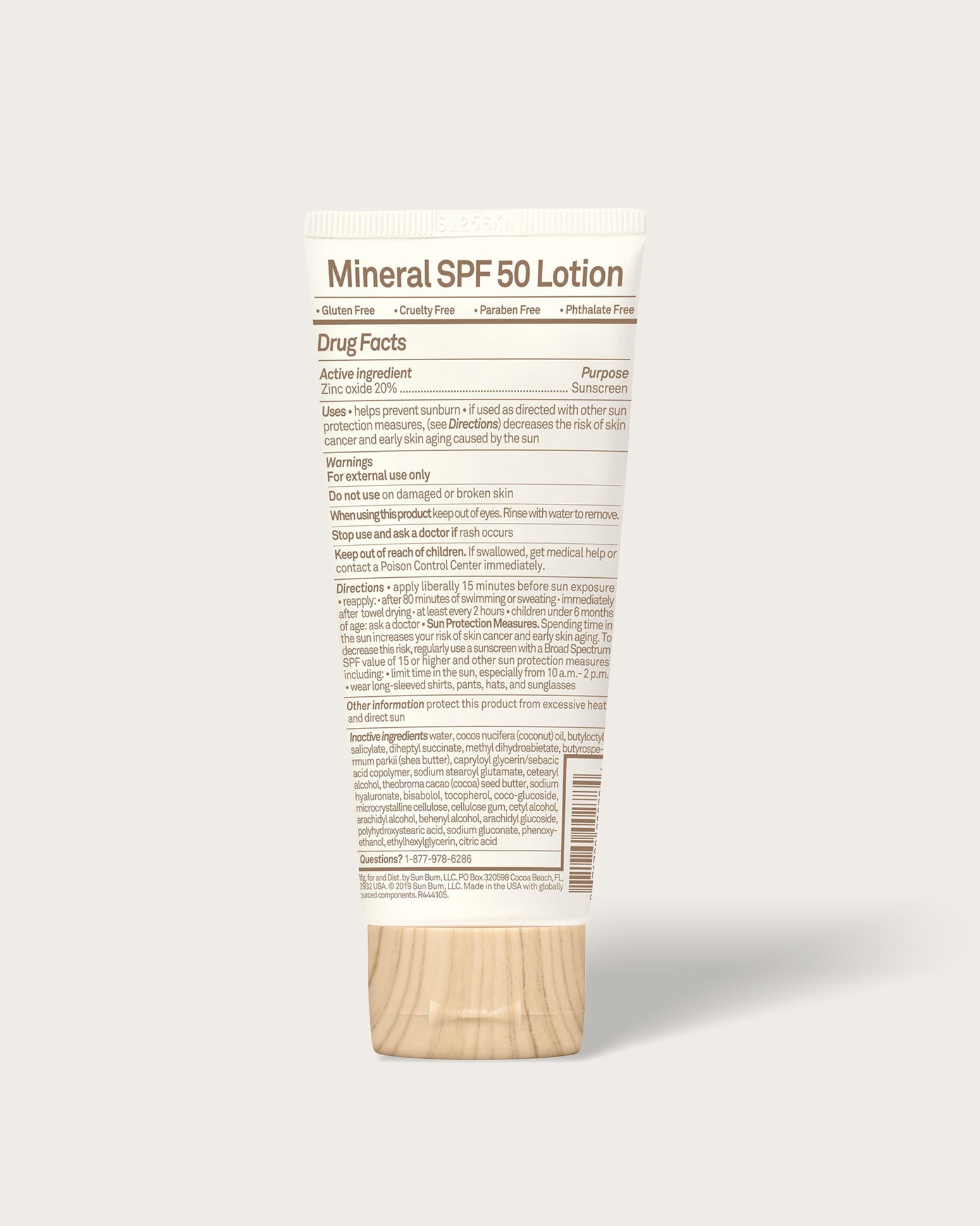 Sun Bum Baby Bum SPF 50 Mineral Sunscreen Lotion 3 oz product back view
