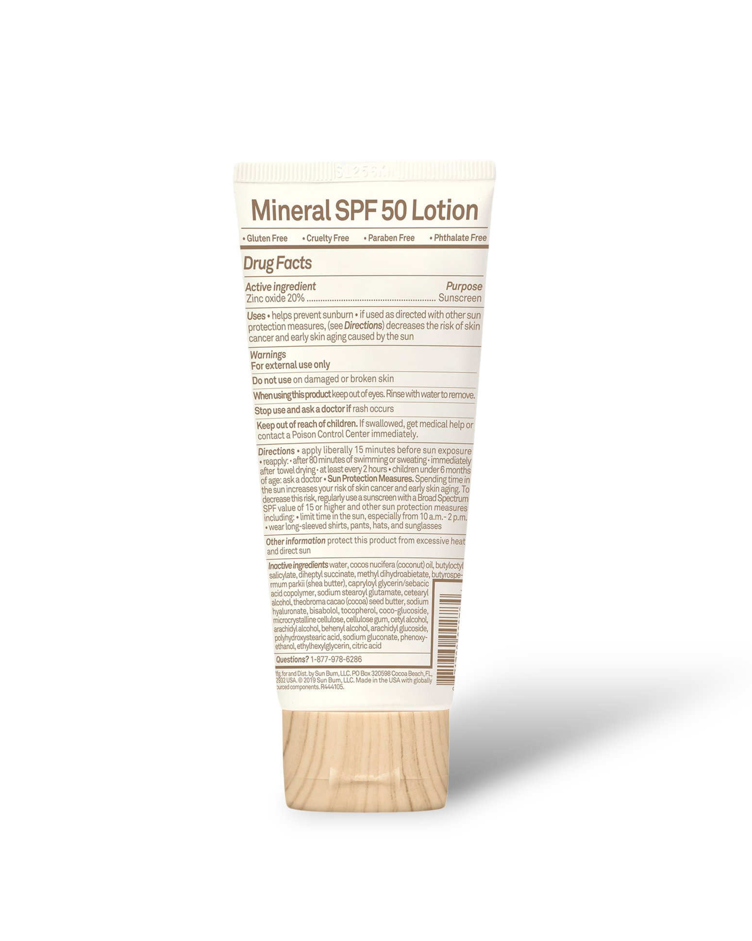 Sun Bum Baby Bum SPF 50 Mineral Sunscreen Lotion 3 oz product back view