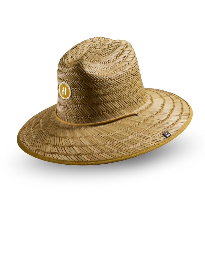 Hemlock Lifeguard Straw Hat in Bare Honey color side view