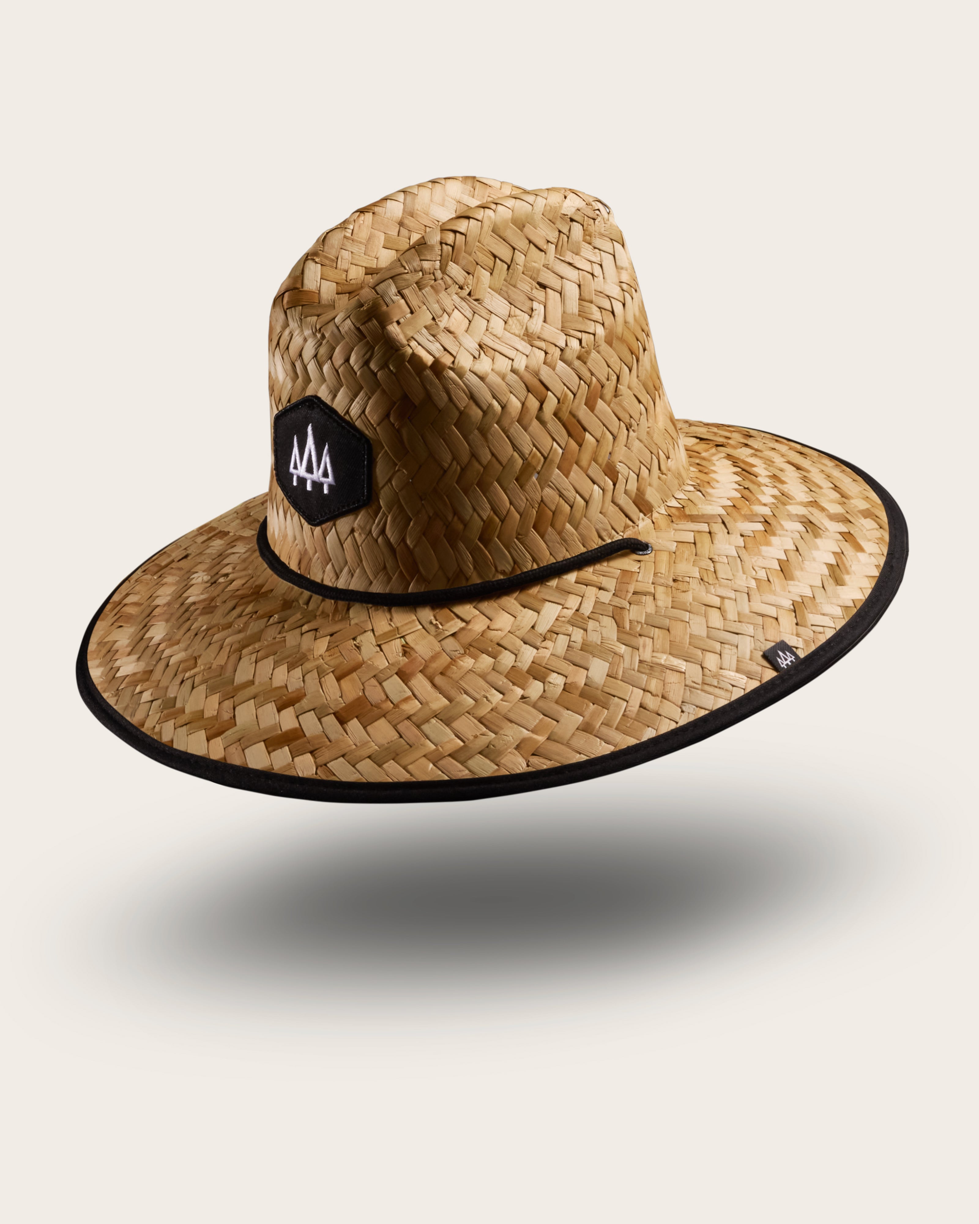 Hemlock Blackout straw lifeguard hat with Black color with patch