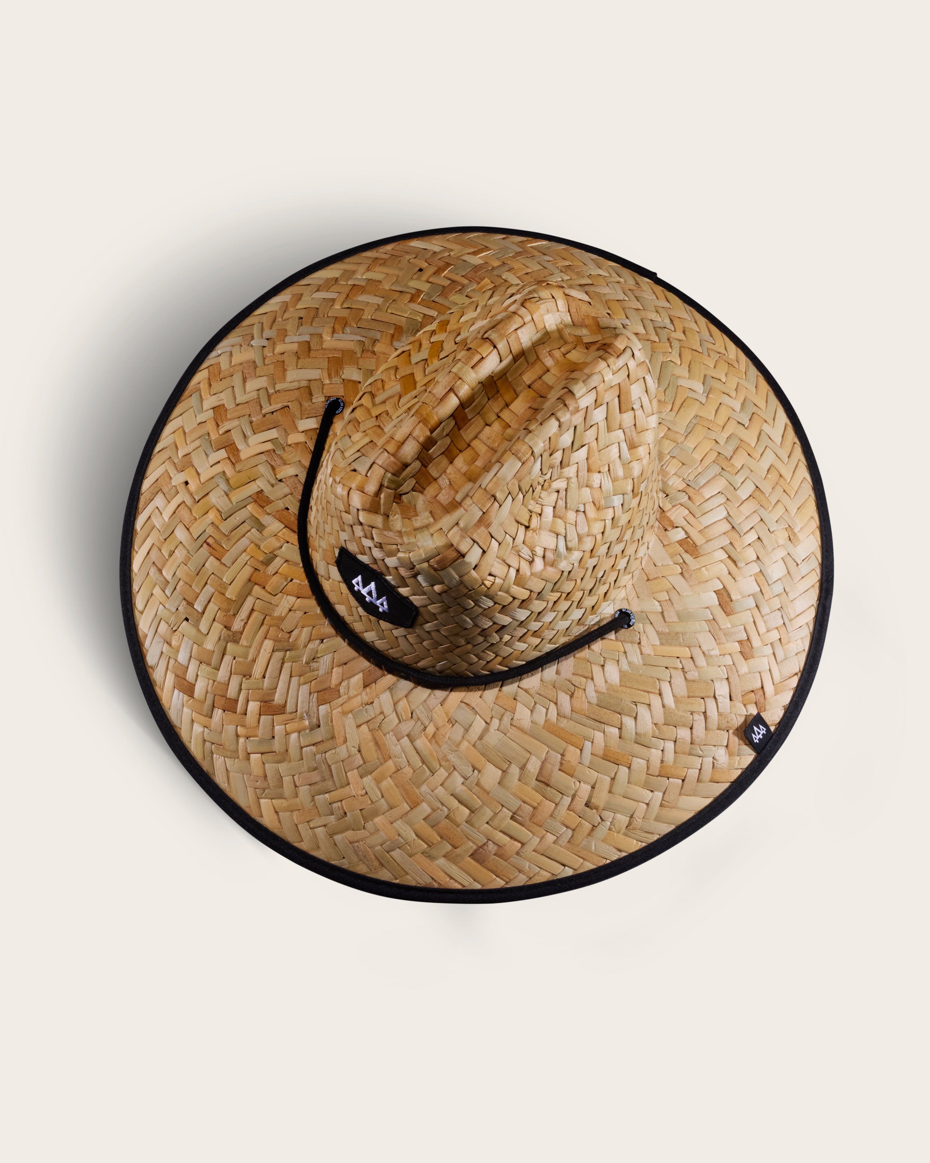 Blackout Straw Lifeguard Hat, Black Print Straw Hat UPF 50+