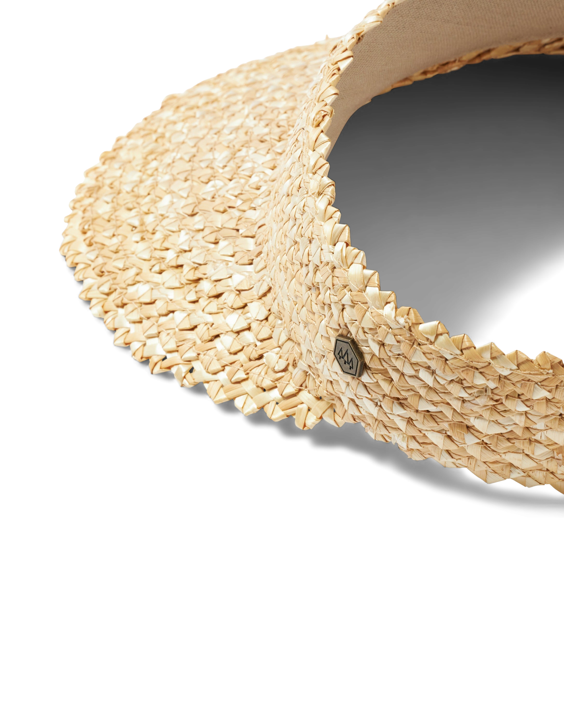 Hemlock Capri Straw visor in Blonde close up