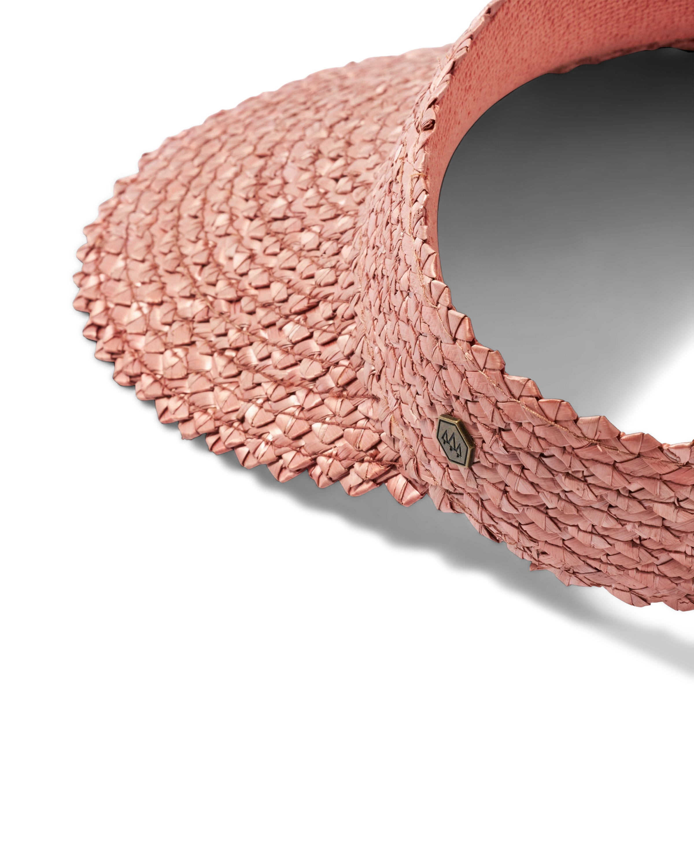 Hemlock Capri Straw visor in Rose close up