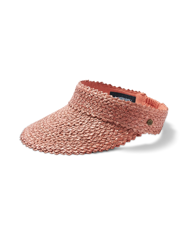 Hemlock Capri Straw visor in Rose