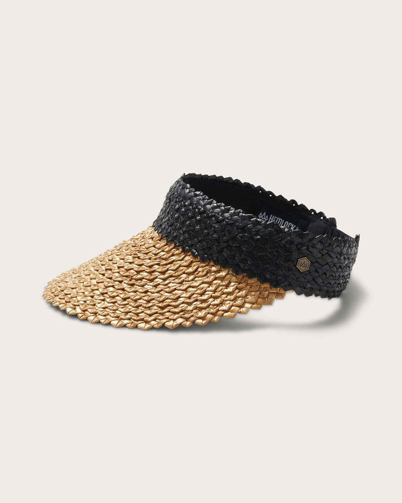 Capri Visor in Black & Tan - undefined - Hemlock Hat Co. Visors - Adults