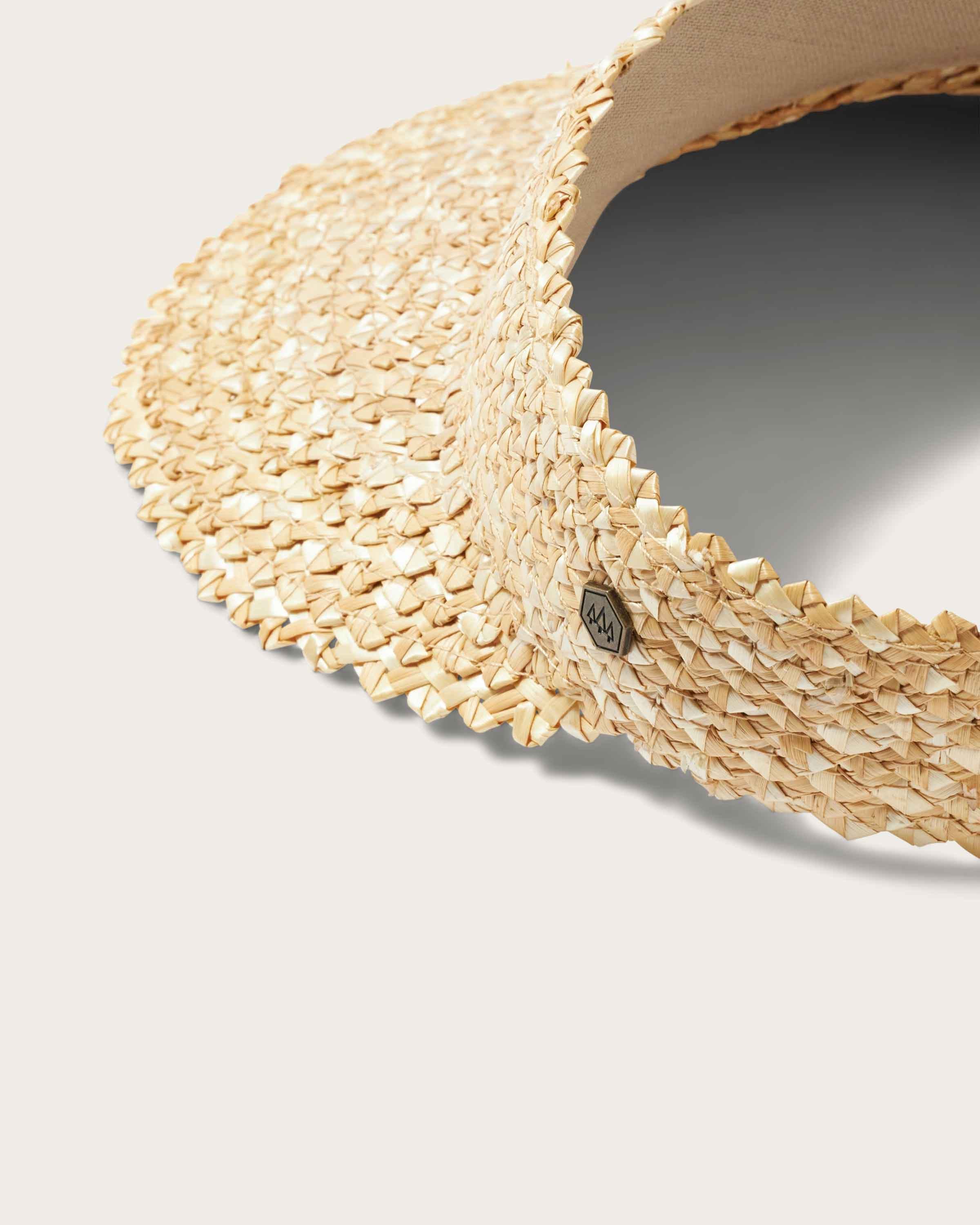 Hemlock Capri Straw visor in Blonde close up