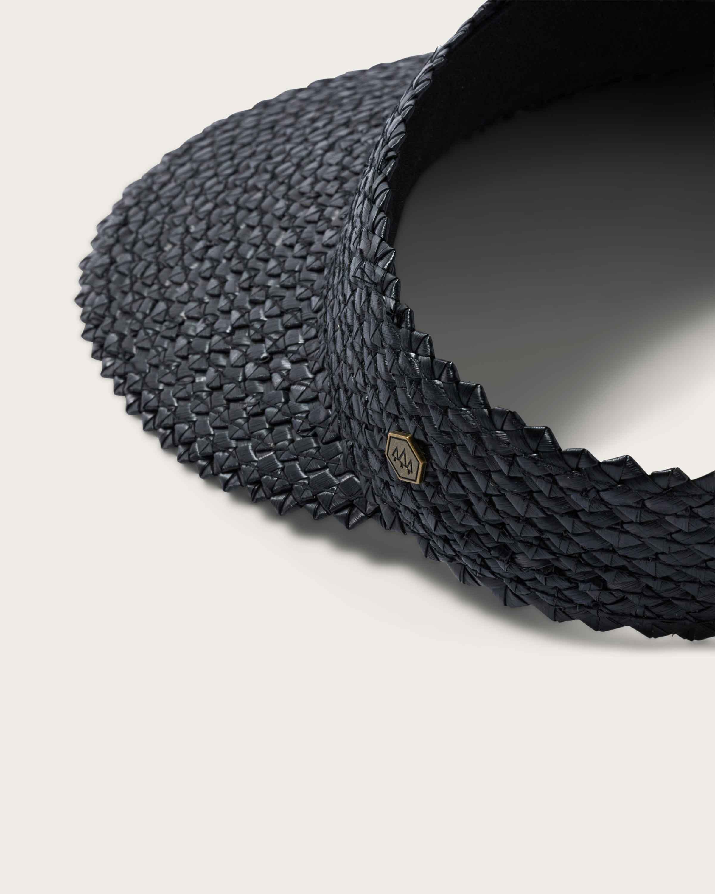 Hemlock Capri Straw visor in Onyx close up