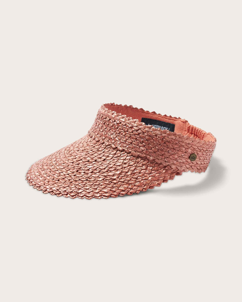 Hemlock Capri Straw visor in Rose