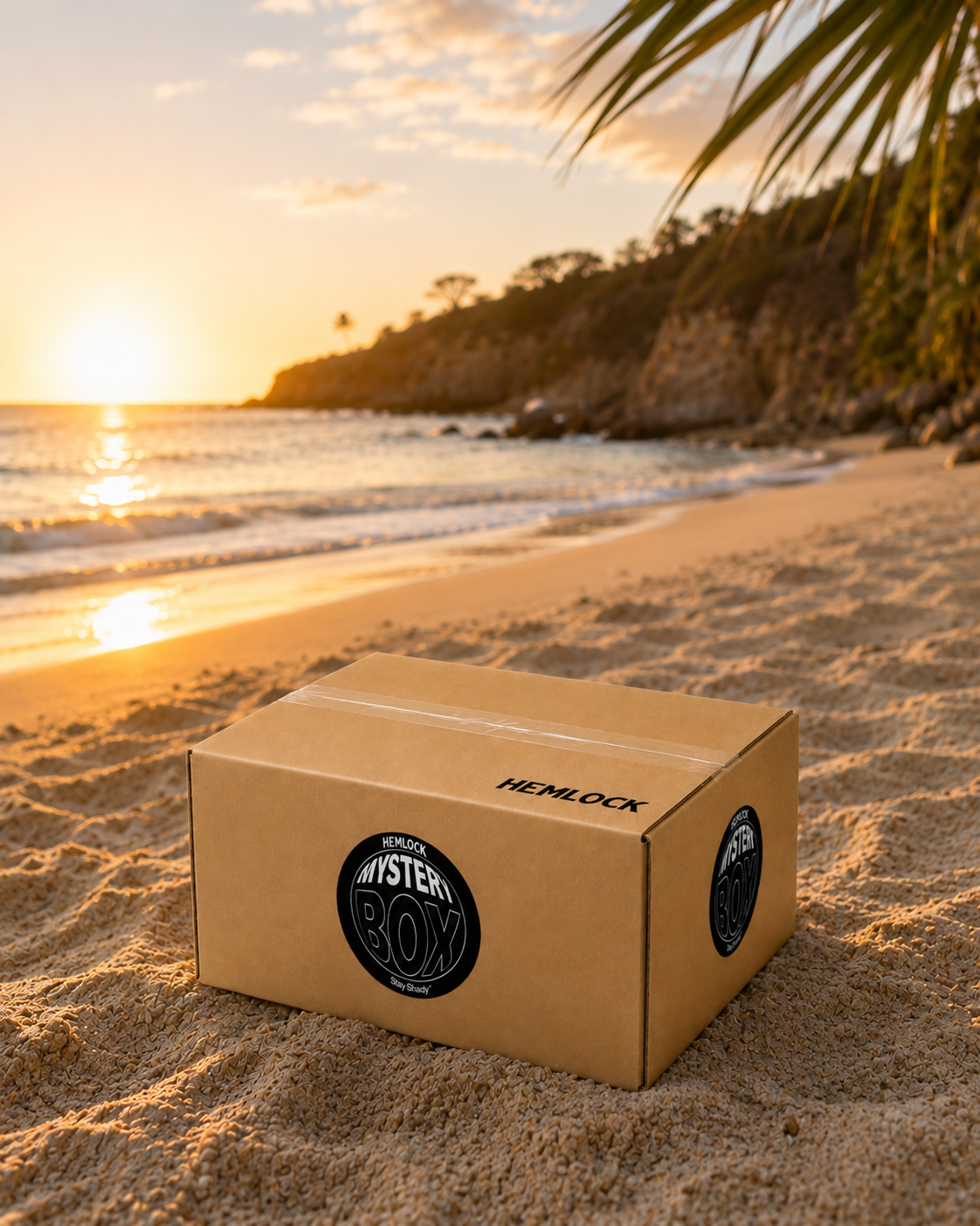 mystery box bundle by the beach