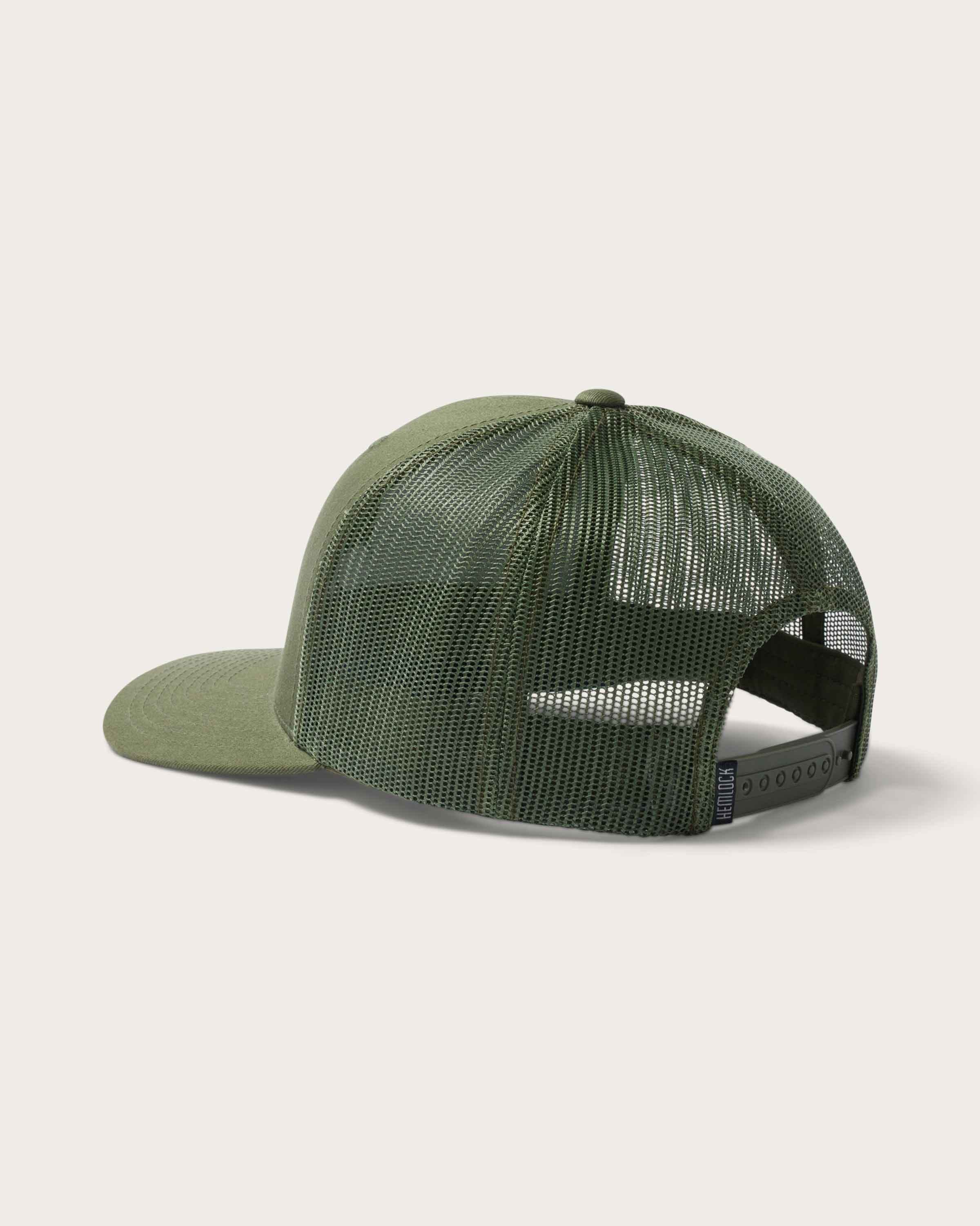 Cooper Trucker Hat in Olive - undefined - Hemlock Hat Co. Ball Caps
