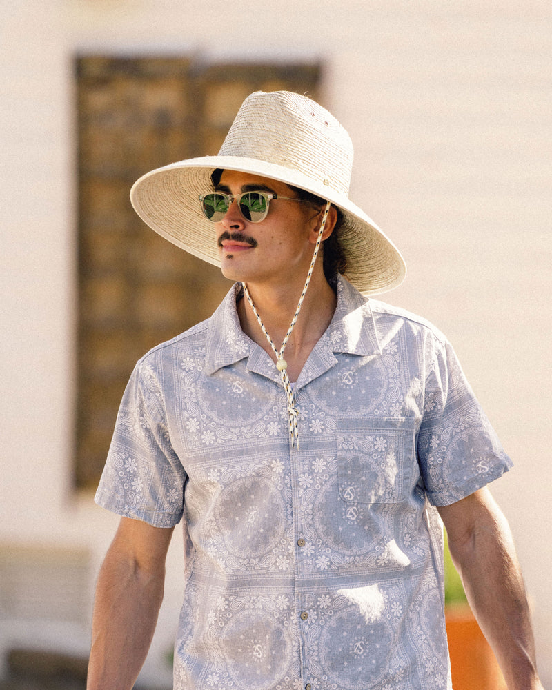 Hemlock male model wearing the Santos  Lifeguard Straw Hat
