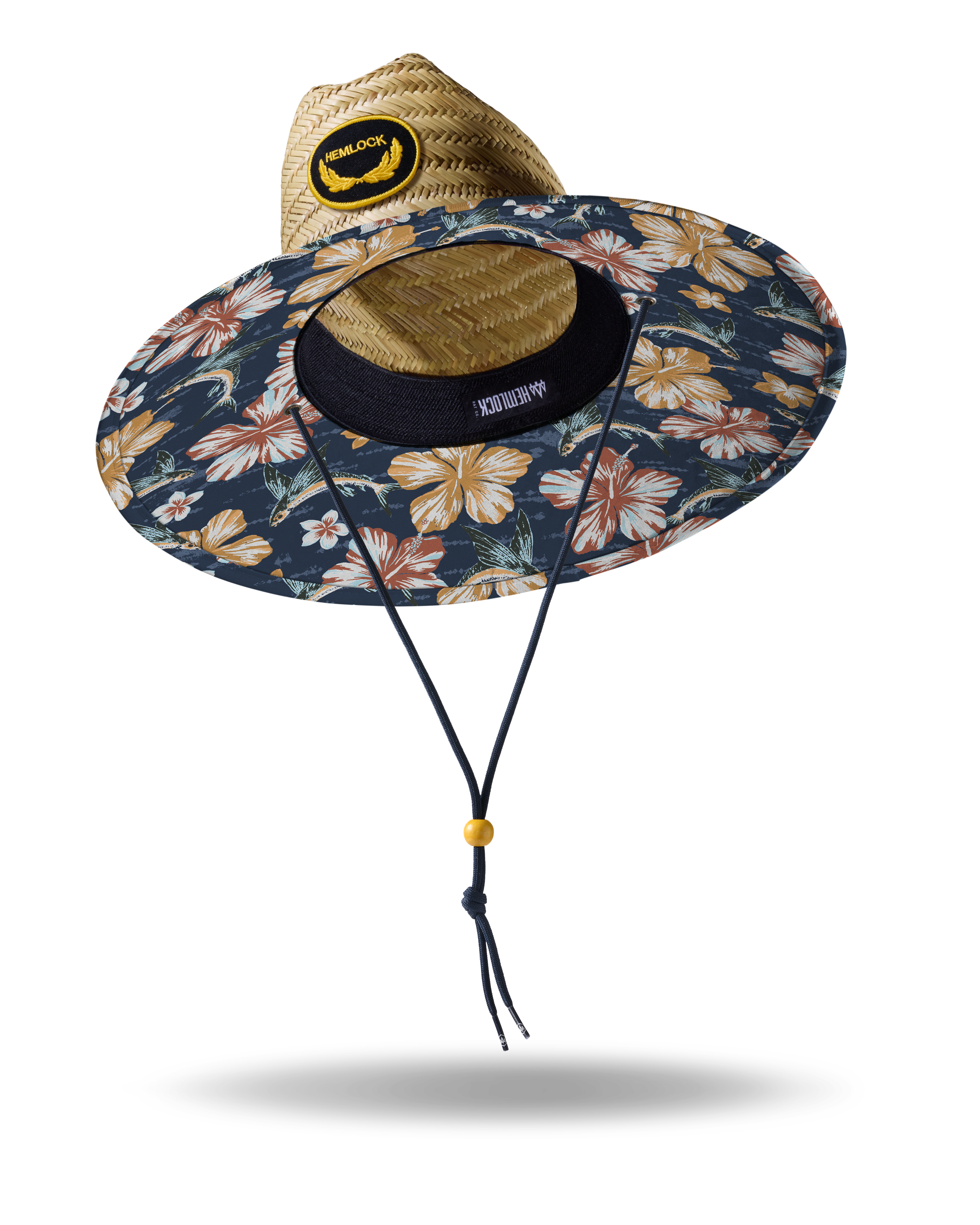 Hemlock UPF50+ Lifeguard Straw Hat Flying Fish print