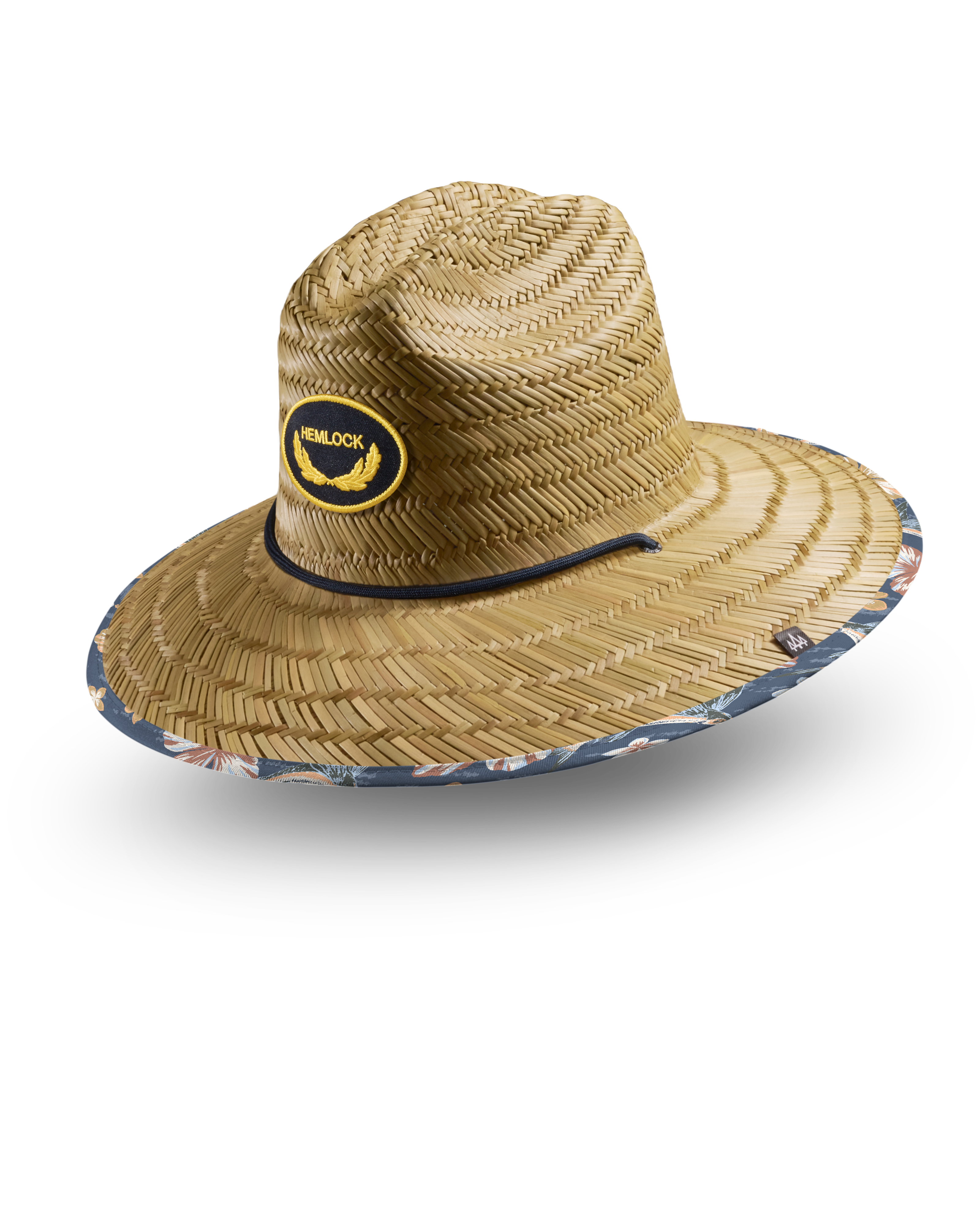 Hemlock UPF50+ Lifeguard Straw Hat Flying Fish print top side view